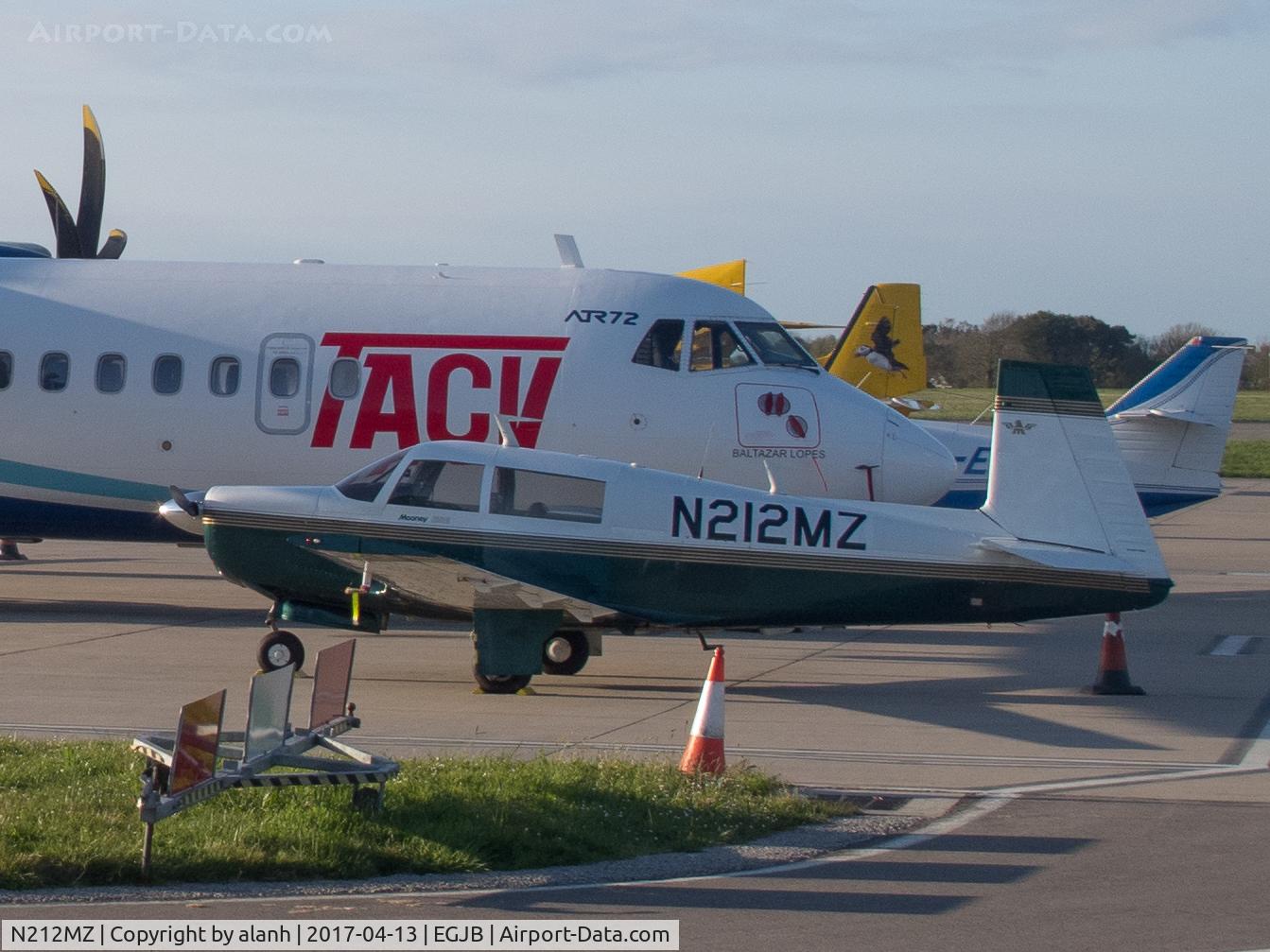 N212MZ, 1975 Mooney M20F Executive C/N 22-1332, Parked at Guernsey