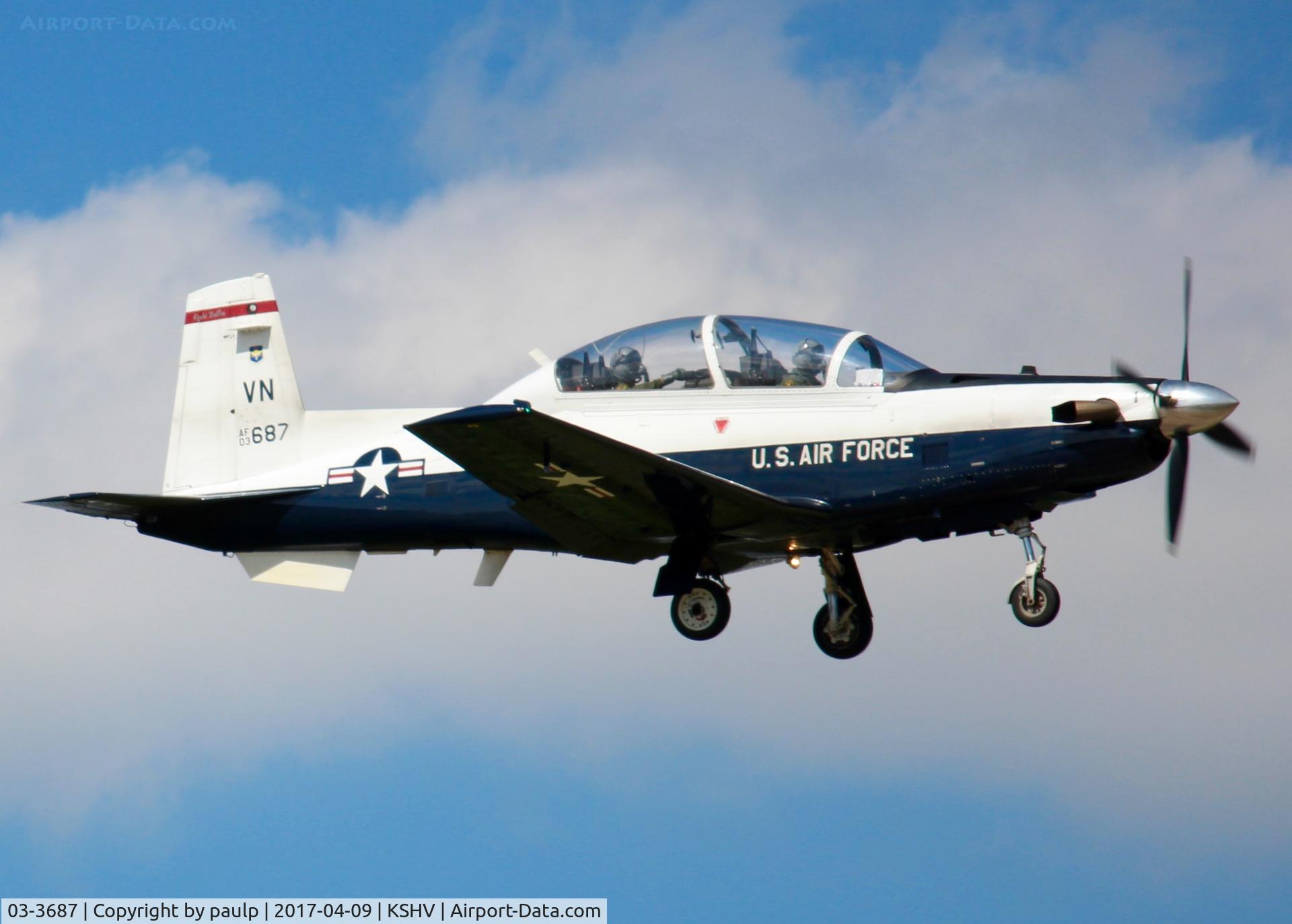 03-3687, 2003 Raytheon T-6A Texan II C/N PT-233, At Shreveport Regional.