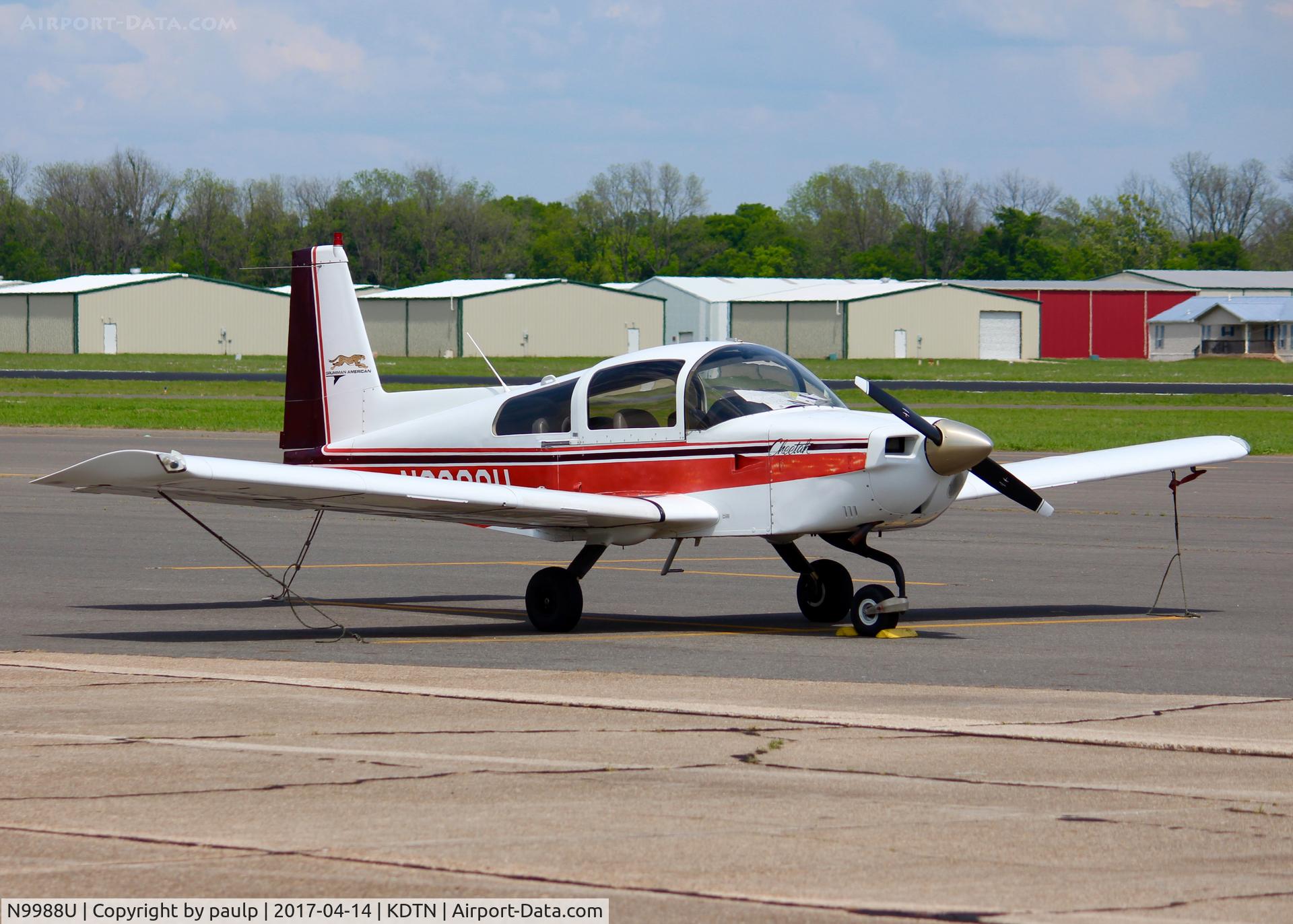 N9988U, Grumman American AA-5A Cheetah C/N AA5A0388, At Downtown Shreveport.