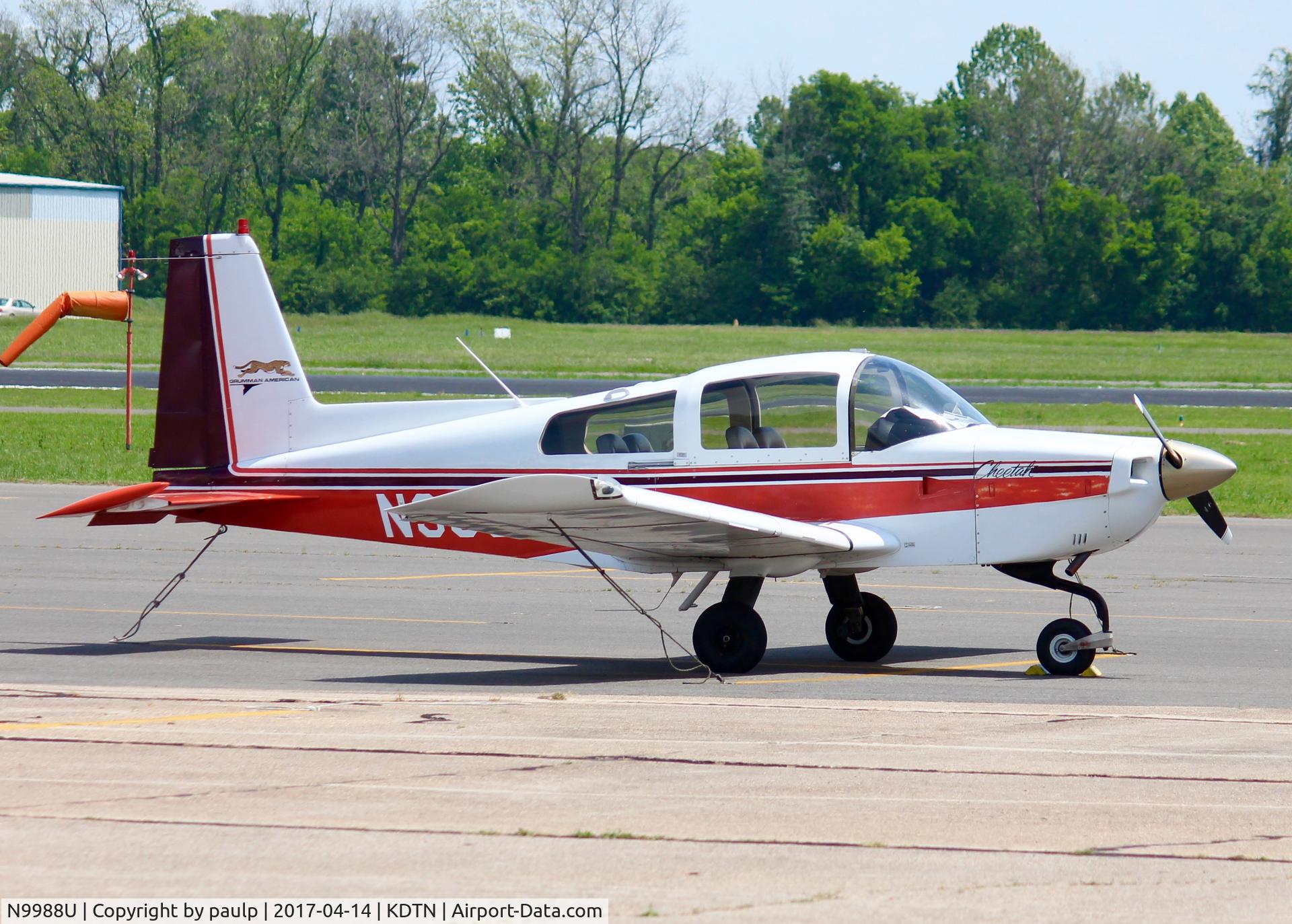 N9988U, Grumman American AA-5A Cheetah C/N AA5A0388, At Downtown Shreveport.