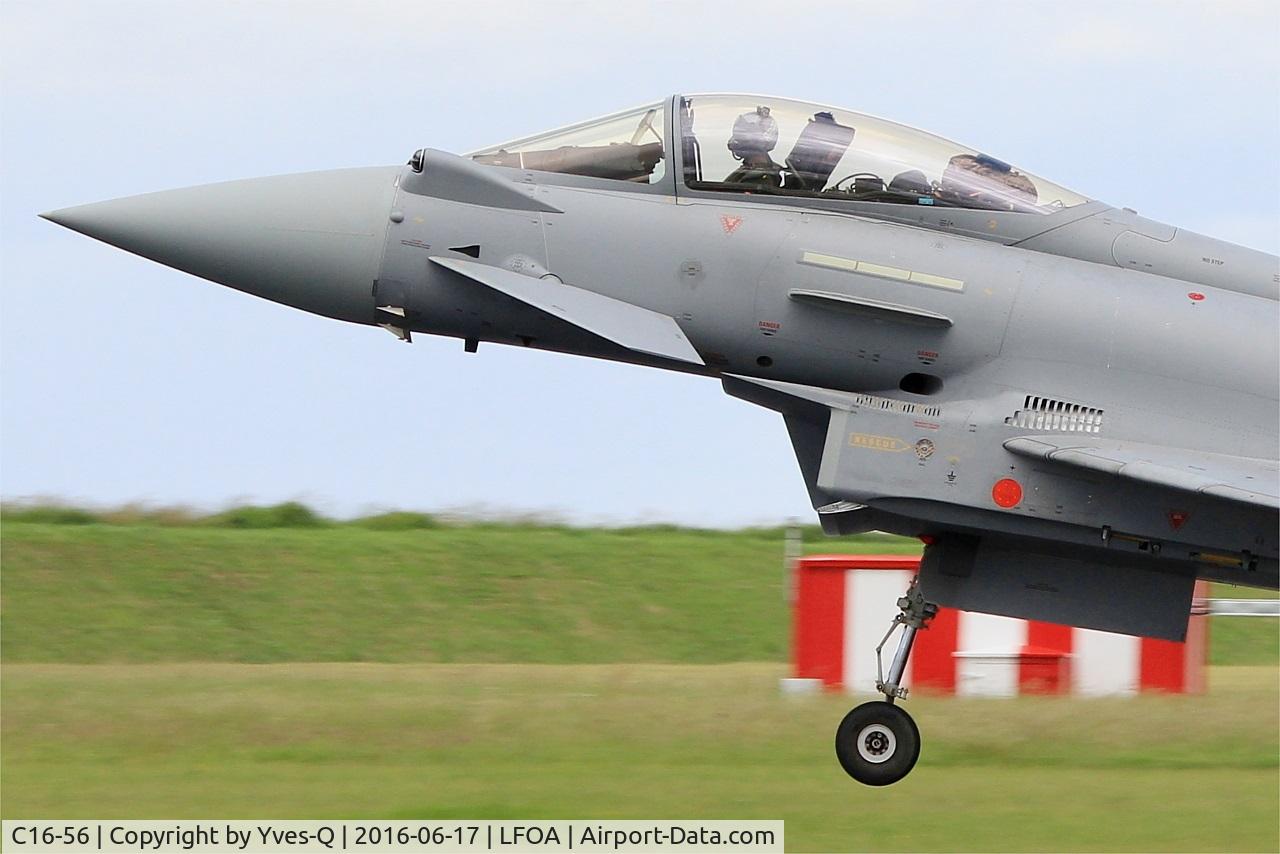 C16-56, Eurofighter EF-2000 Typhoon S C/N SS038, Spanish Air Force Eurofighter EF-2000 Typhoon S, Landing rwy 24, Avord Air Base 702 (LFOA) Open day 2016