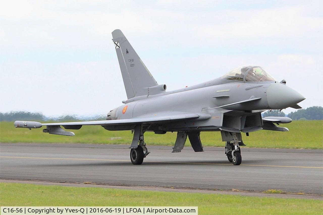 C16-56, Eurofighter EF-2000 Typhoon S C/N SS038, Spanish Air Force Eurofighter EF-2000 Typhoon S, Taxiing to flight line, Avord Air Base 702 (LFOA) Open day 2016