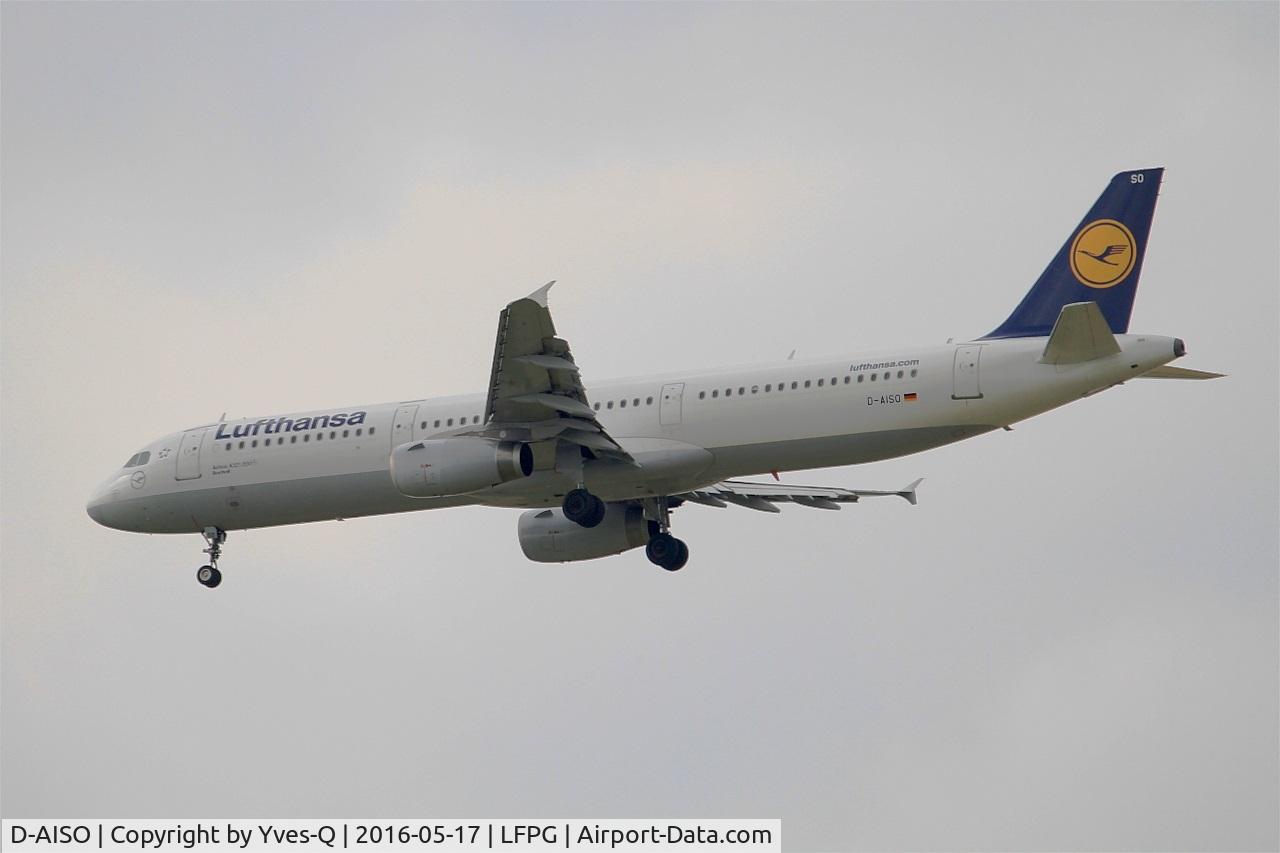 D-AISO, 2008 Airbus A321-231 C/N 3625, Airbus A321-231, On final rwy 27R, Paris-Roissy Charles De Gaulle airport (LFPG-CDG)