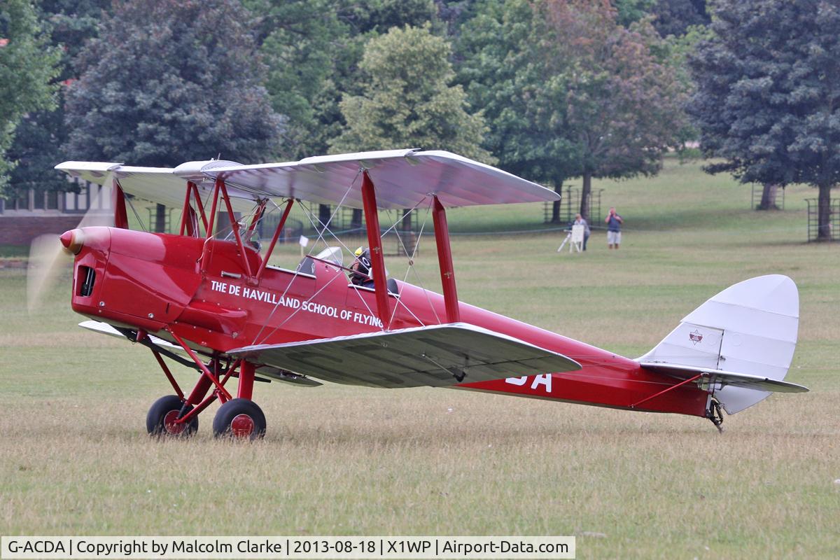 G-ACDA, 1934 De Havilland DH-82A Tiger Moth II C/N 3175, De Havilland DH-82A Tiger Moth II at The De Havilland Moth Club's 28th International Moth Rally at Woburn Abbey. August 18th 2013.