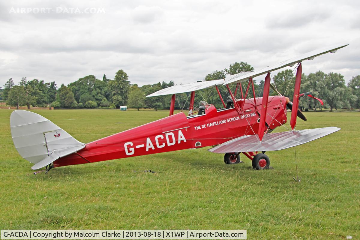 G-ACDA, 1934 De Havilland DH-82A Tiger Moth II C/N 3175, De Havilland DH-82A Tiger Moth II at The De Havilland Moth Club's 28th International Moth Rally at Woburn Abbey. August 18th 2013.