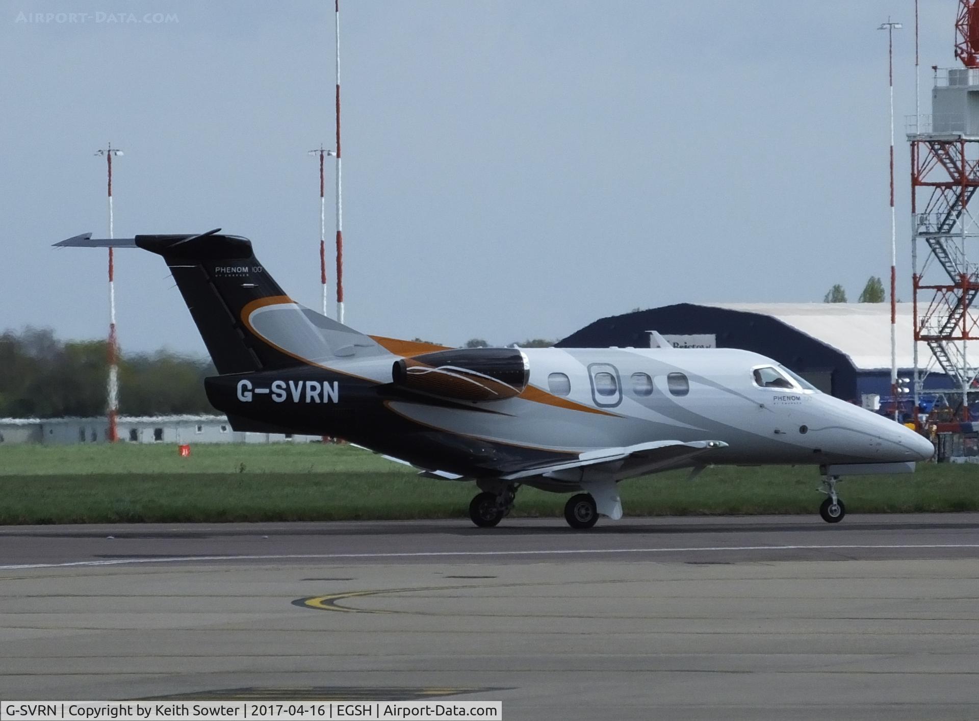 G-SVRN, 2009 Embraer EMB-500 Phenom 100 C/N 50000112, Taxying for departure