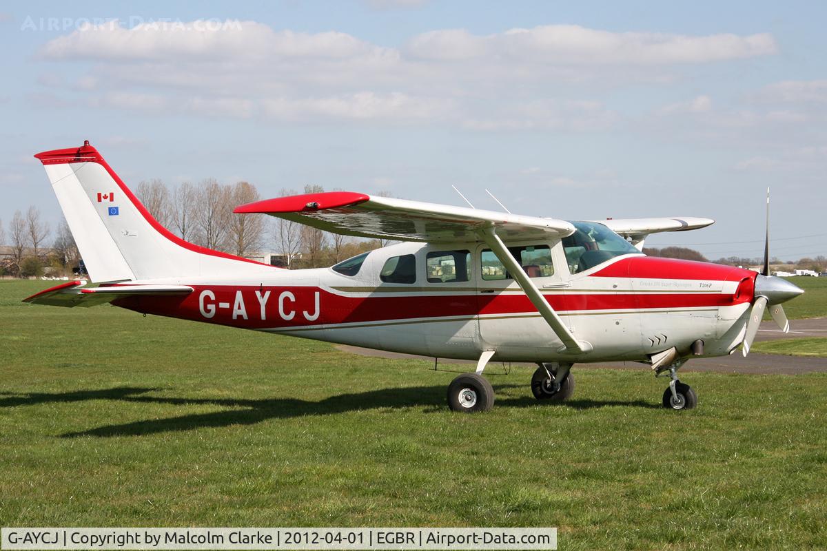 G-AYCJ, 1968 Cessna TP206D Turbo Super Skylane C/N T206-0552, Cessna TP206D Turbo Super Skylane at Breighton Airfield's April Fools Fly-In. April 1st 2012.