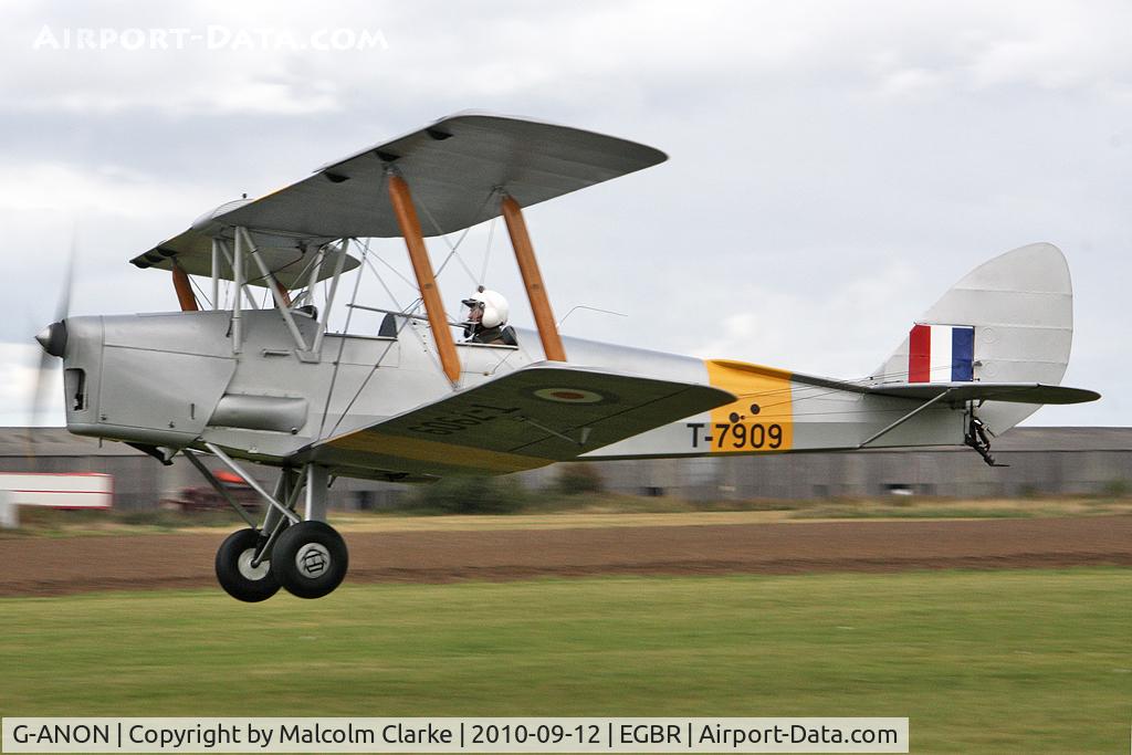 G-ANON, 1941 De Havilland DH-82A Tiger Moth II C/N 84270, De Havilland DH-82A Tiger Moth at Breighton Airfield's Helicopter Fly-In. September 12th 2010.