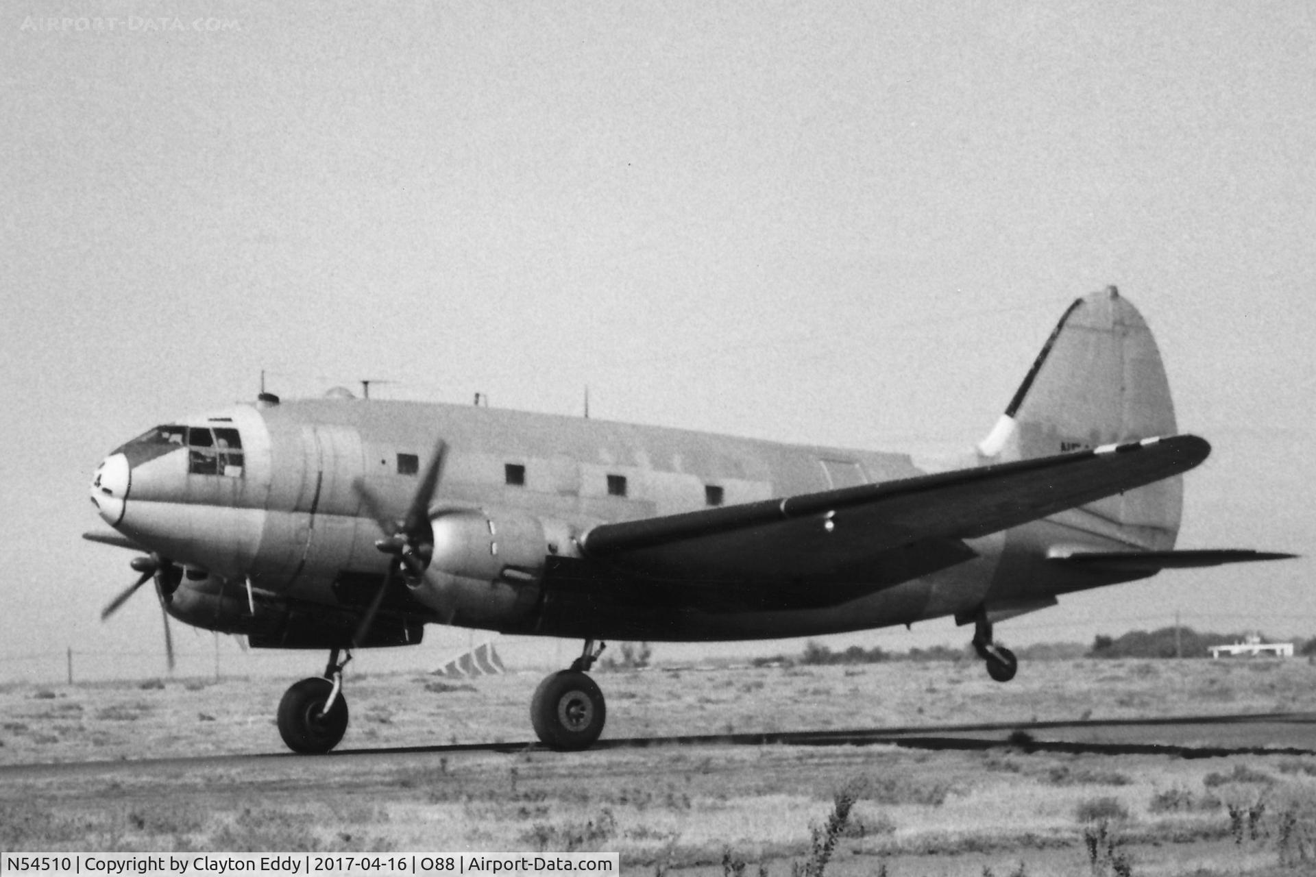 N54510, 1944 Curtiss C-46D-10-CU Commando C/N 32971, Old Rio Vista Airport late 1970's