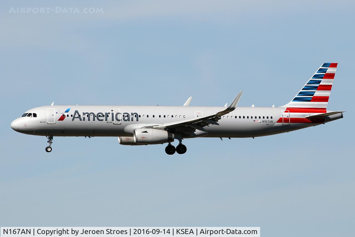 N167AN, 2016 Airbus A321-231 C/N 7013, seattle
