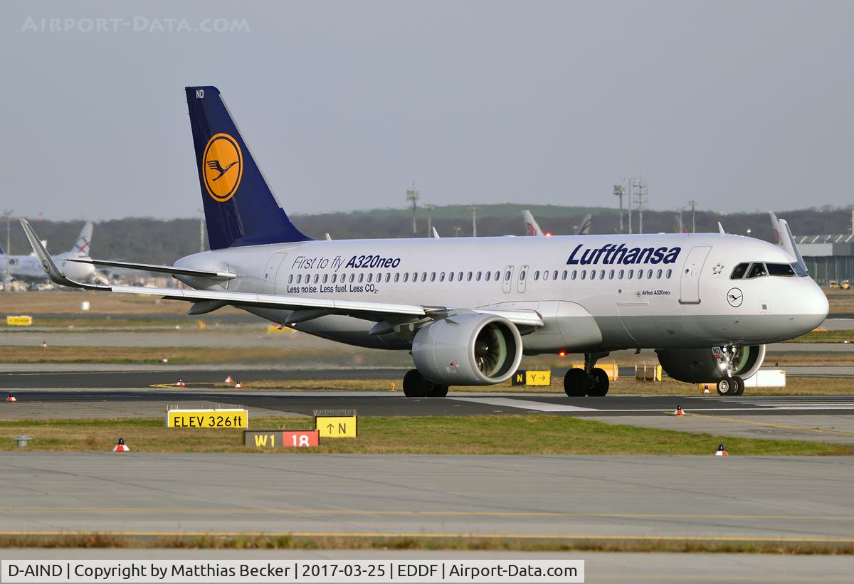 D-AIND, 2016 Airbus A320-271NEO C/N 7078, D-AIND