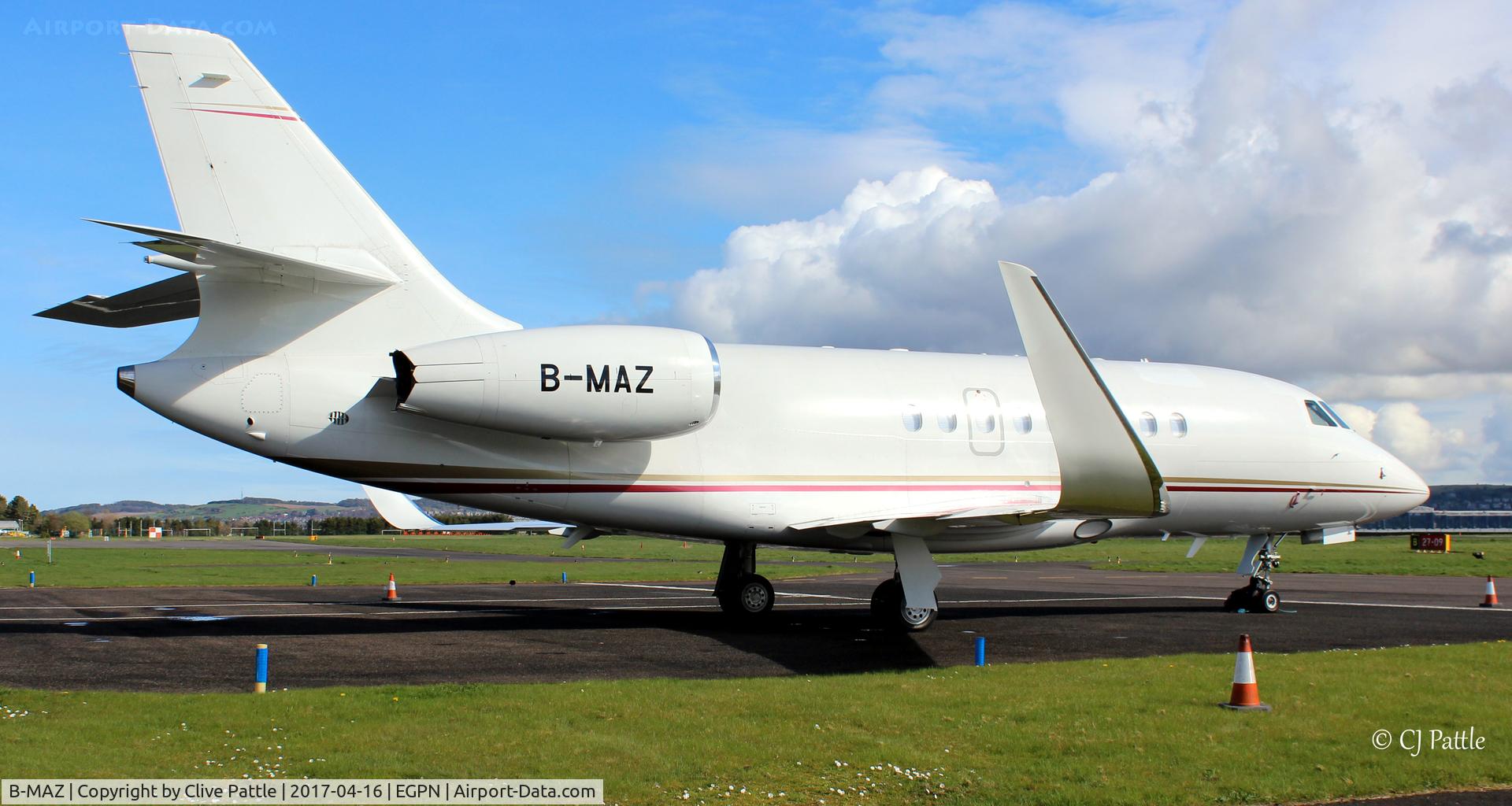 B-MAZ, 2009 Dassault Falcon 2000LX C/N 186, Unusual and very welcome visitor to Dundee EGPN
