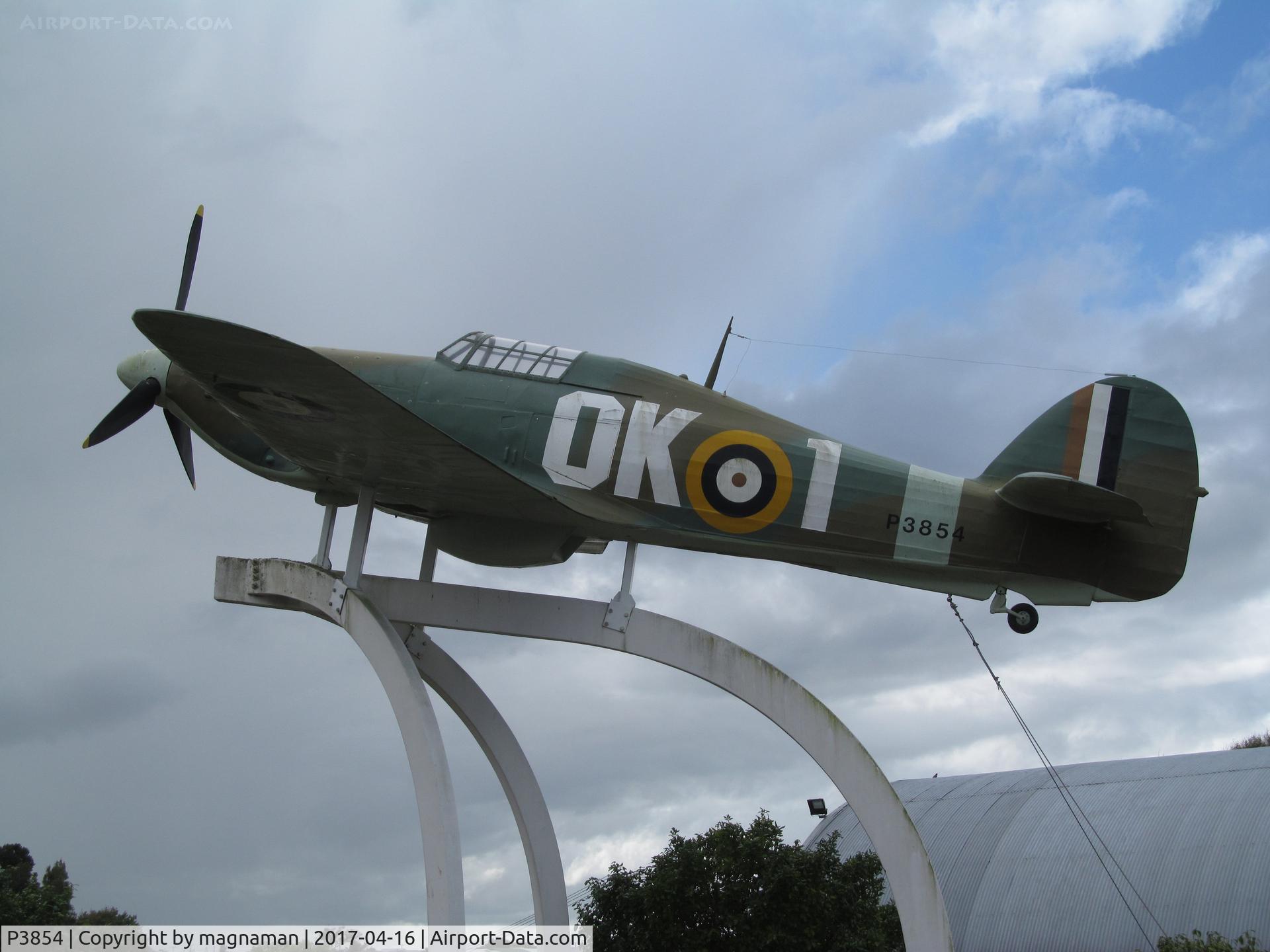 P3854, Hawker Hurricane Replica C/N Not found P3854, outside MOTAT - replica but good