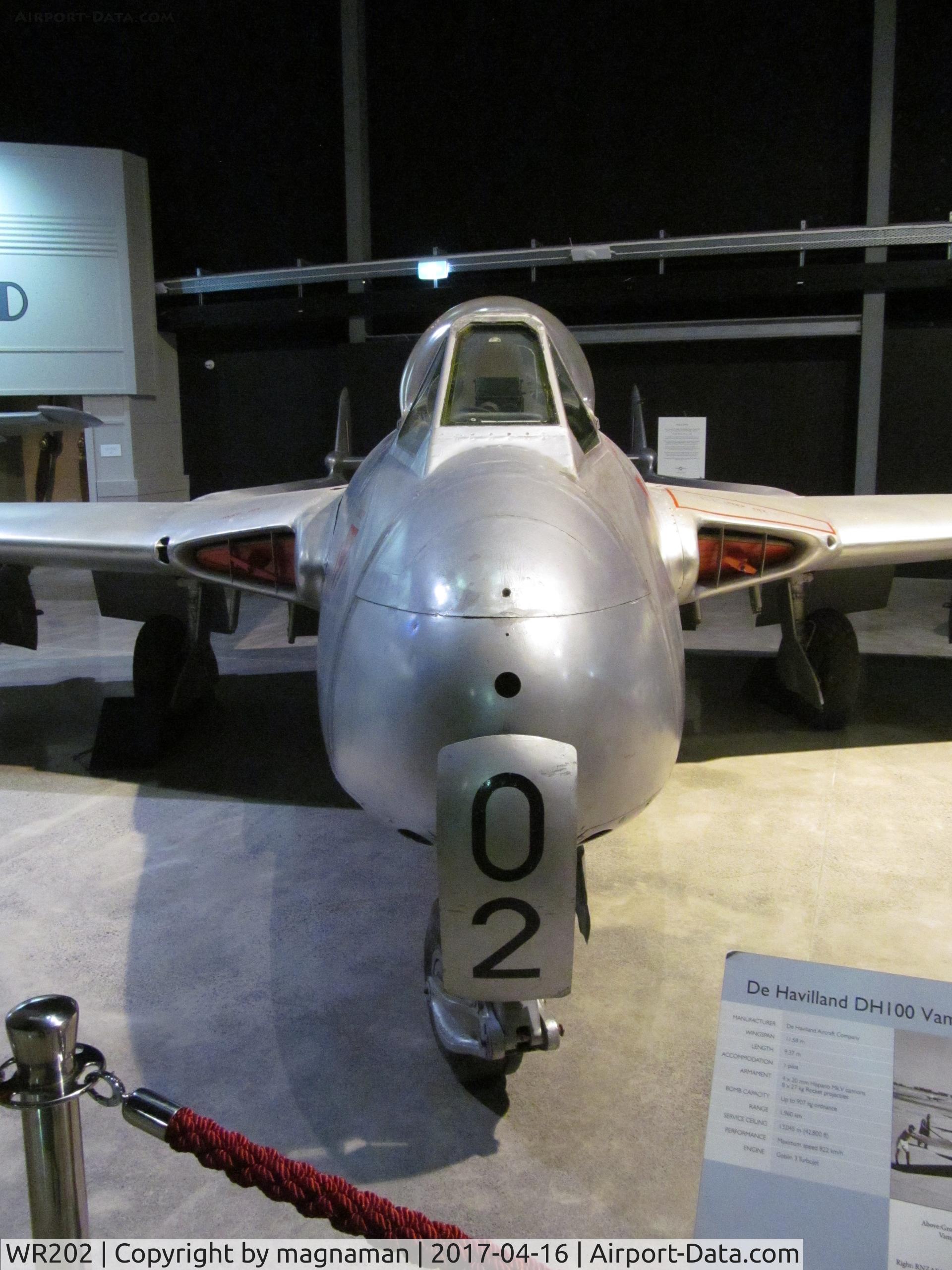 WR202, De Havilland DH-100 Vampire FB.9 C/N 1043, ex NZ1717 at MOTAT