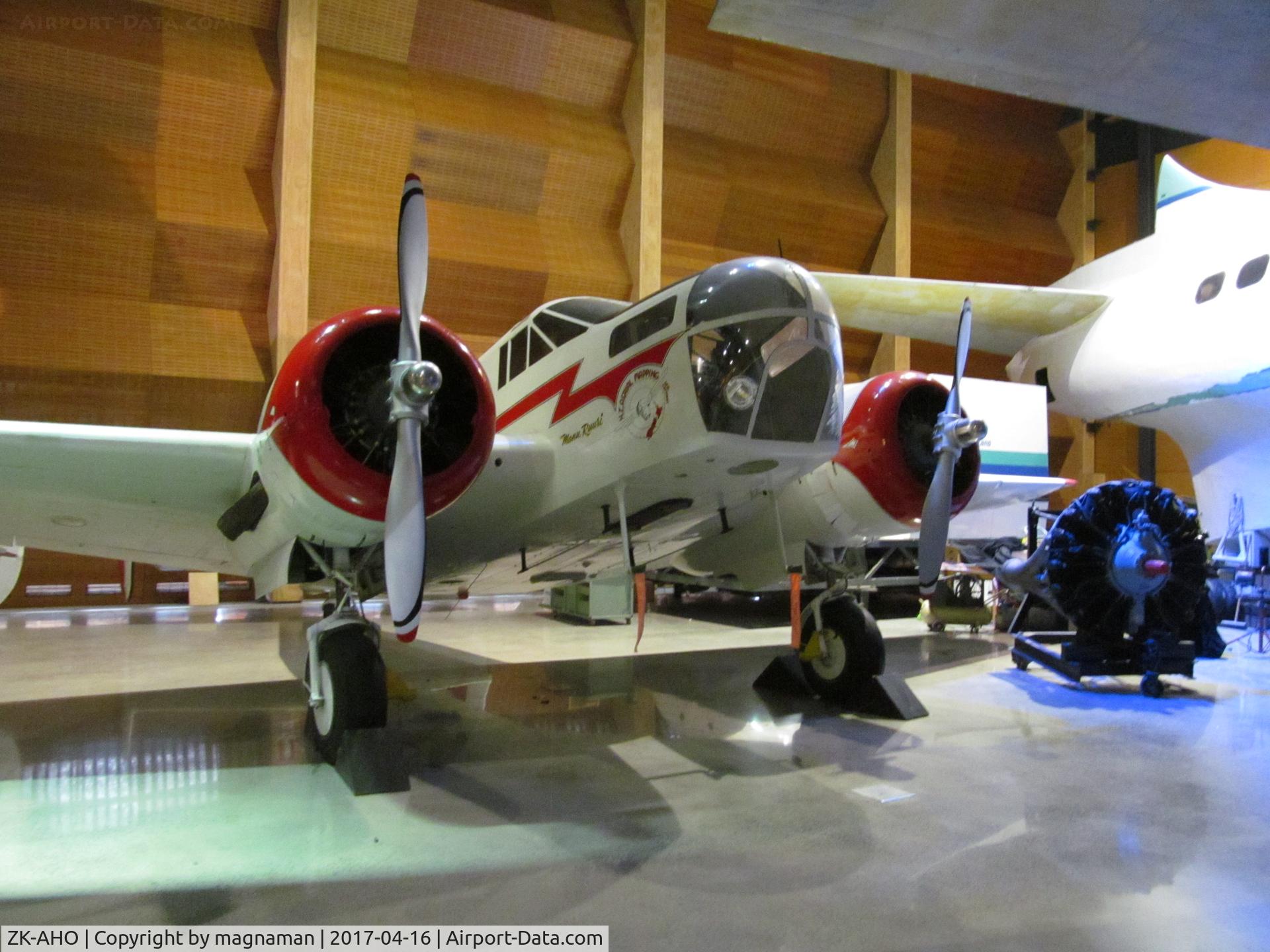 ZK-AHO, 1943 Beech AT-11 Kansan C/N 3691, at MOTAT - only aircraft with no display board at time of this (my 3rd) visit to museum. If visiting Auckland a must thing for any aviation enthusiast.