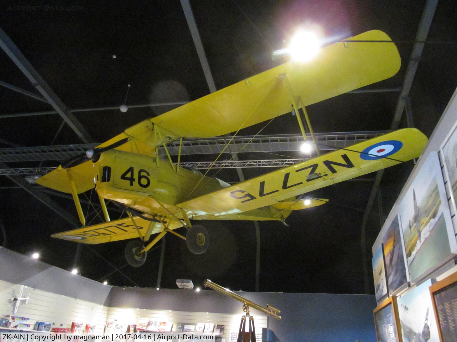 ZK-AIN, De Havilland DH-82A Tiger Moth II C/N 83202, at MOTAT