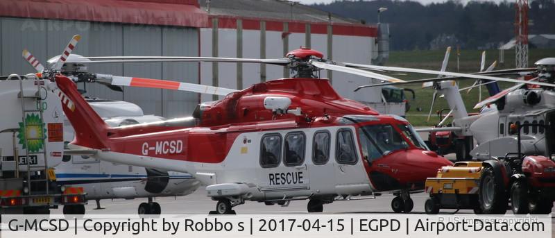 G-MCSD, 2014 AgustaWestland AW-139 C/N 41375, G-MCSD AW-139 seen with Rescue titles at Aberdeen Dyce Airport.