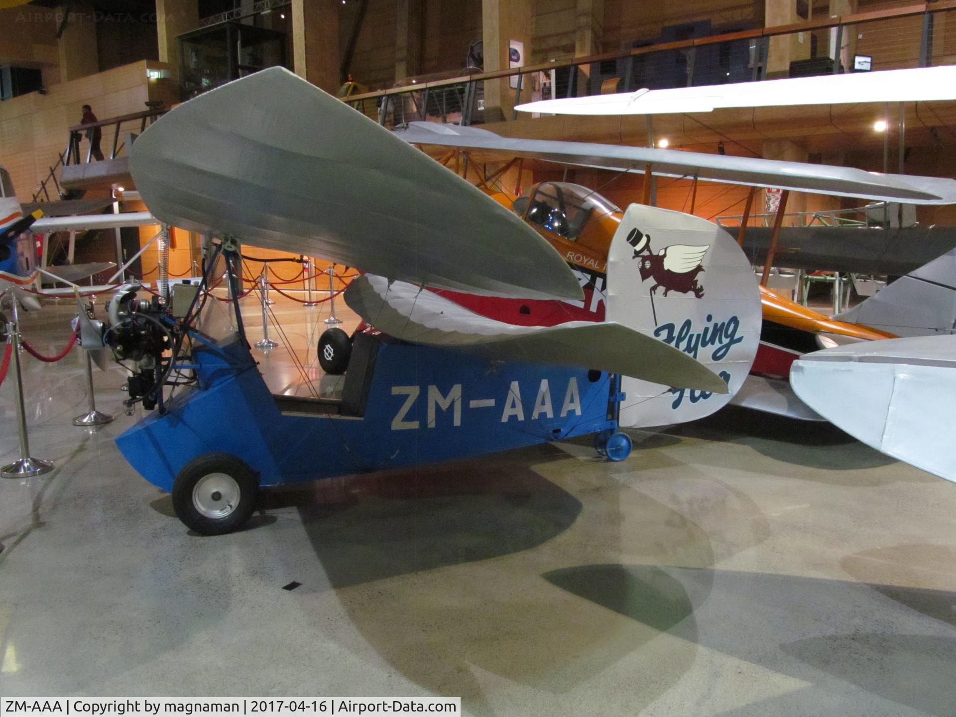 ZM-AAA, 1936 Mignet HM.14 Pou-du-Ciel C/N AC.1, first ever on New Zealand register