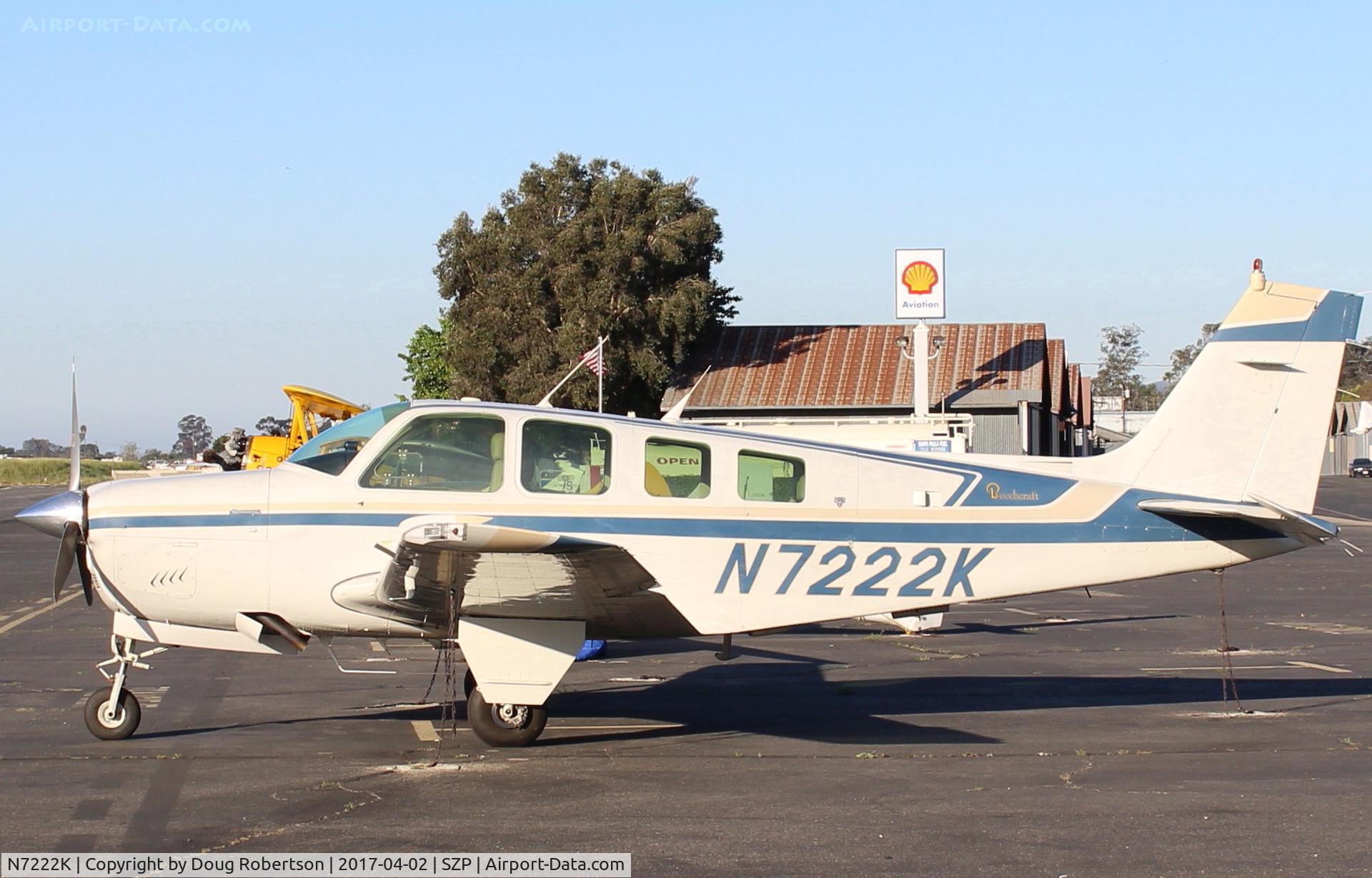 N7222K, 1984 Beech A36 Bonanza 36 C/N E-2164, 1984 Beech A36 BONANZA, Continental IO-550-B 300 Hp, 6 seats