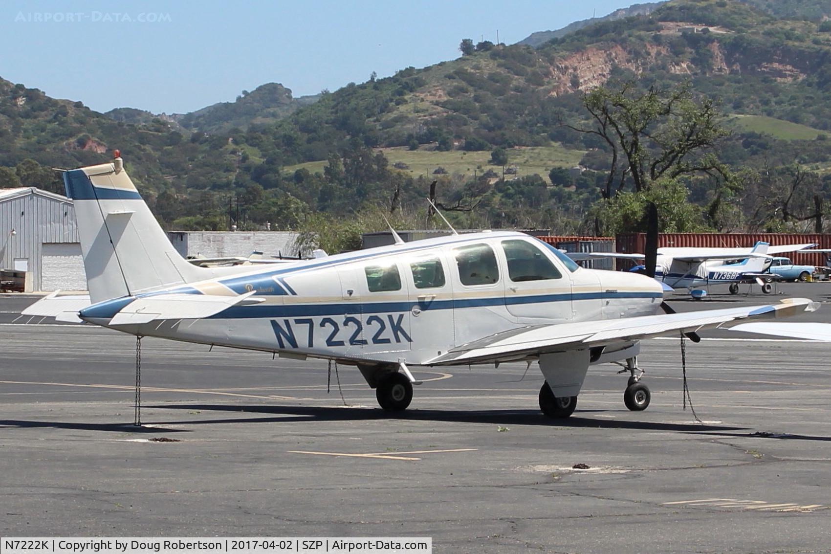 N7222K, 1984 Beech A36 Bonanza 36 C/N E-2164, 1984 Beech A36 BONANZA, Continental IO-550-B 300 Hp
