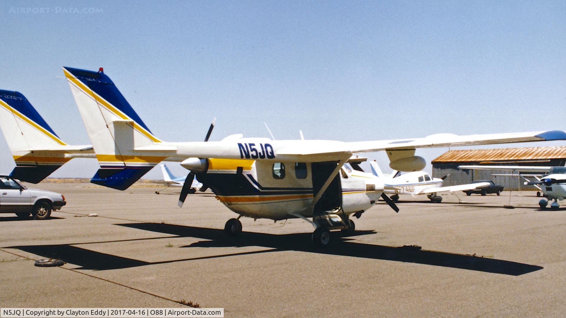 N5JQ, Cessna P337H C/N P3370328, Old Rio Vista Airport in California. 1970's or 1980's