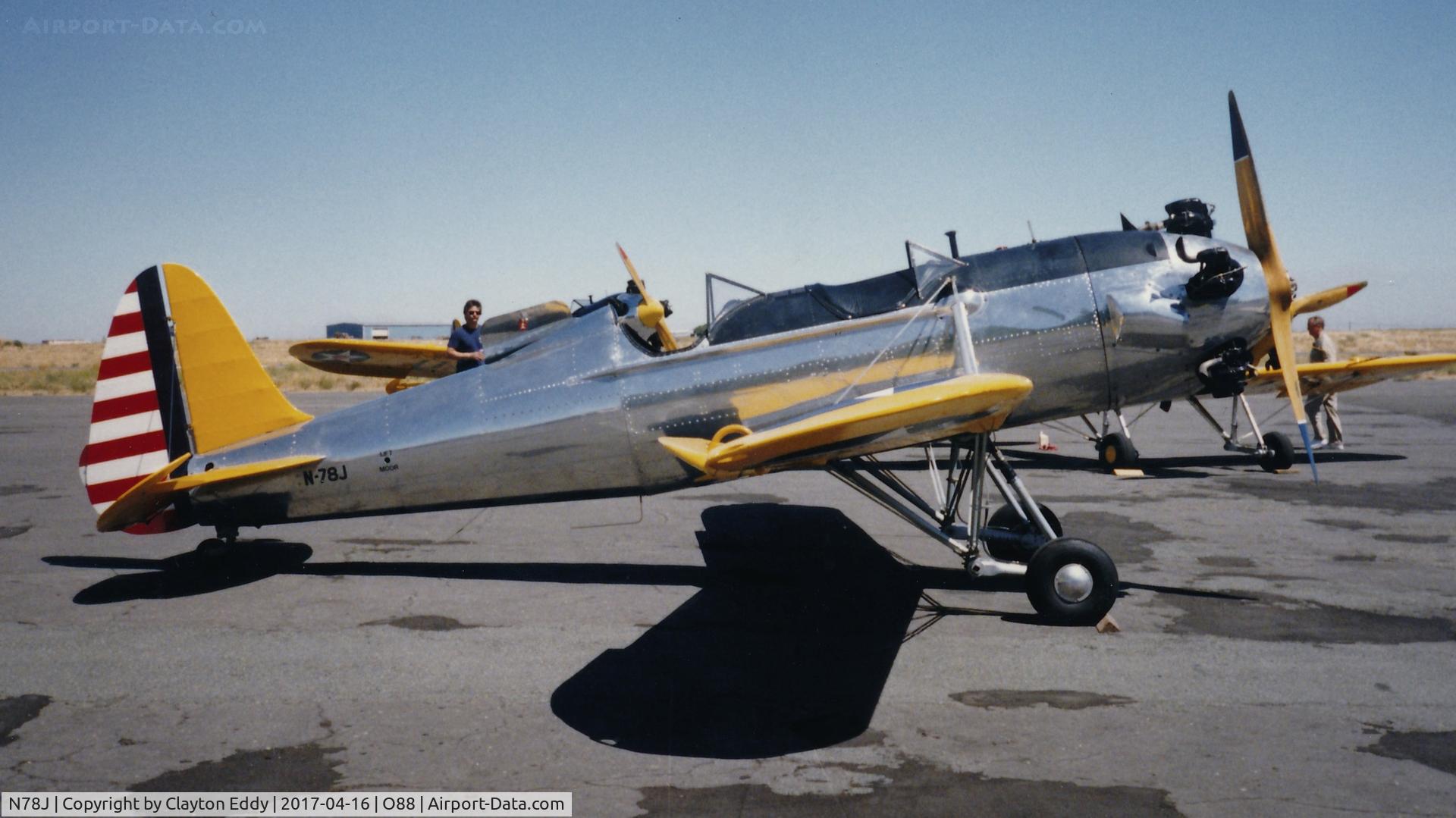 N78J, 1942 Ryan Aeronautical ST3KR C/N 1682, Old Rio Vista Airport California 1980's?