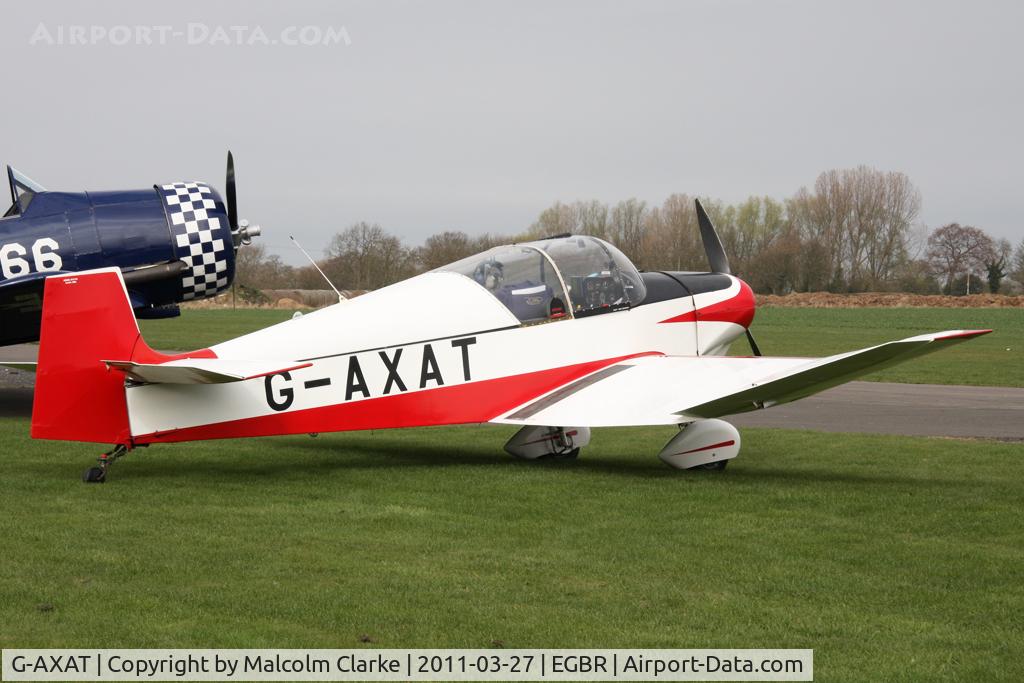 G-AXAT, 1958 Jodel D-117A C/N 836, Jodel D117A at Beighton Airfield's All Comers Spring Fly-In. march 27th 2011.