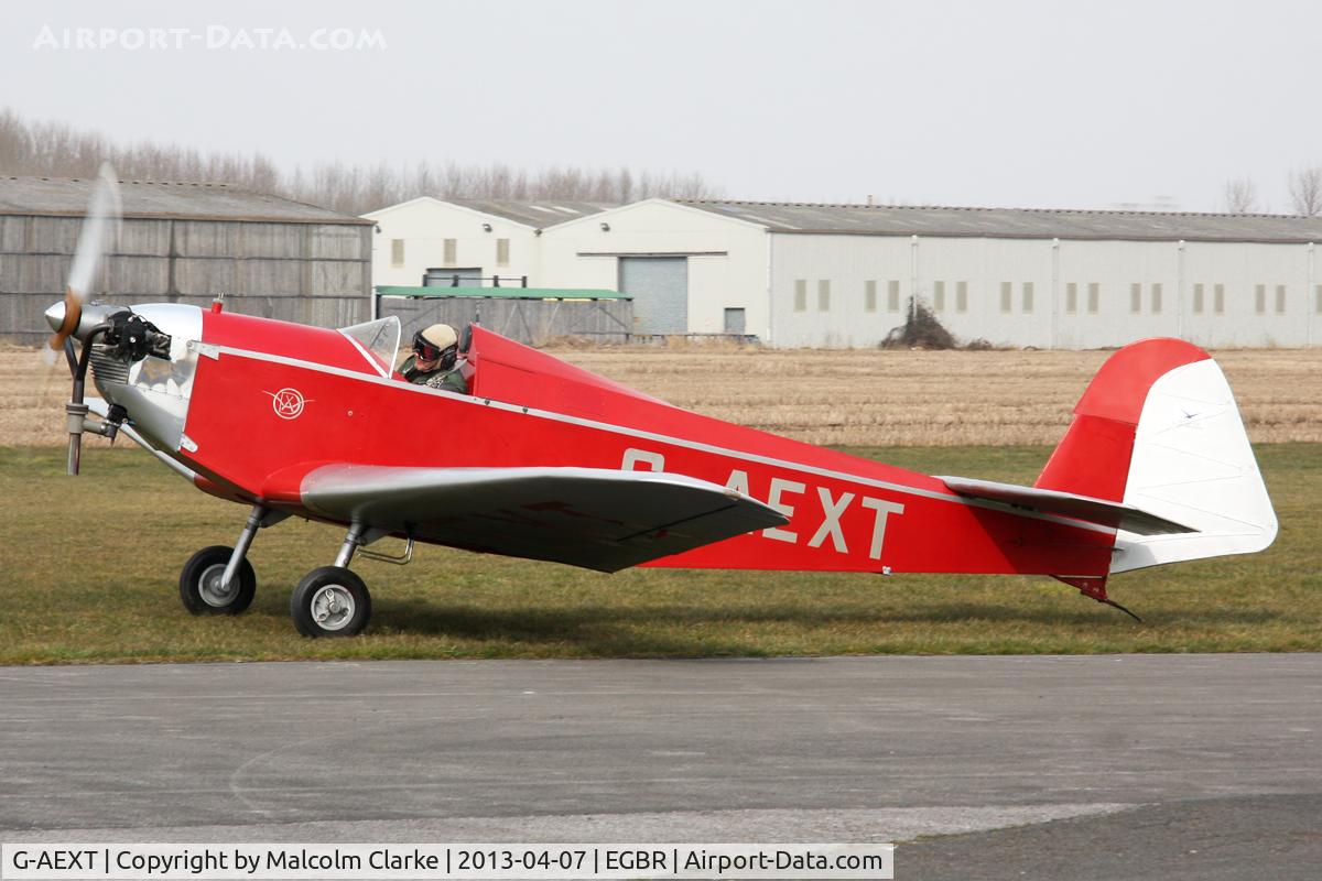 G-AEXT, 1937 Dart Kitten II C/N 123, Dart Kitten II at Breighton Airfield's Spring Fly-In. April 7th 2013.