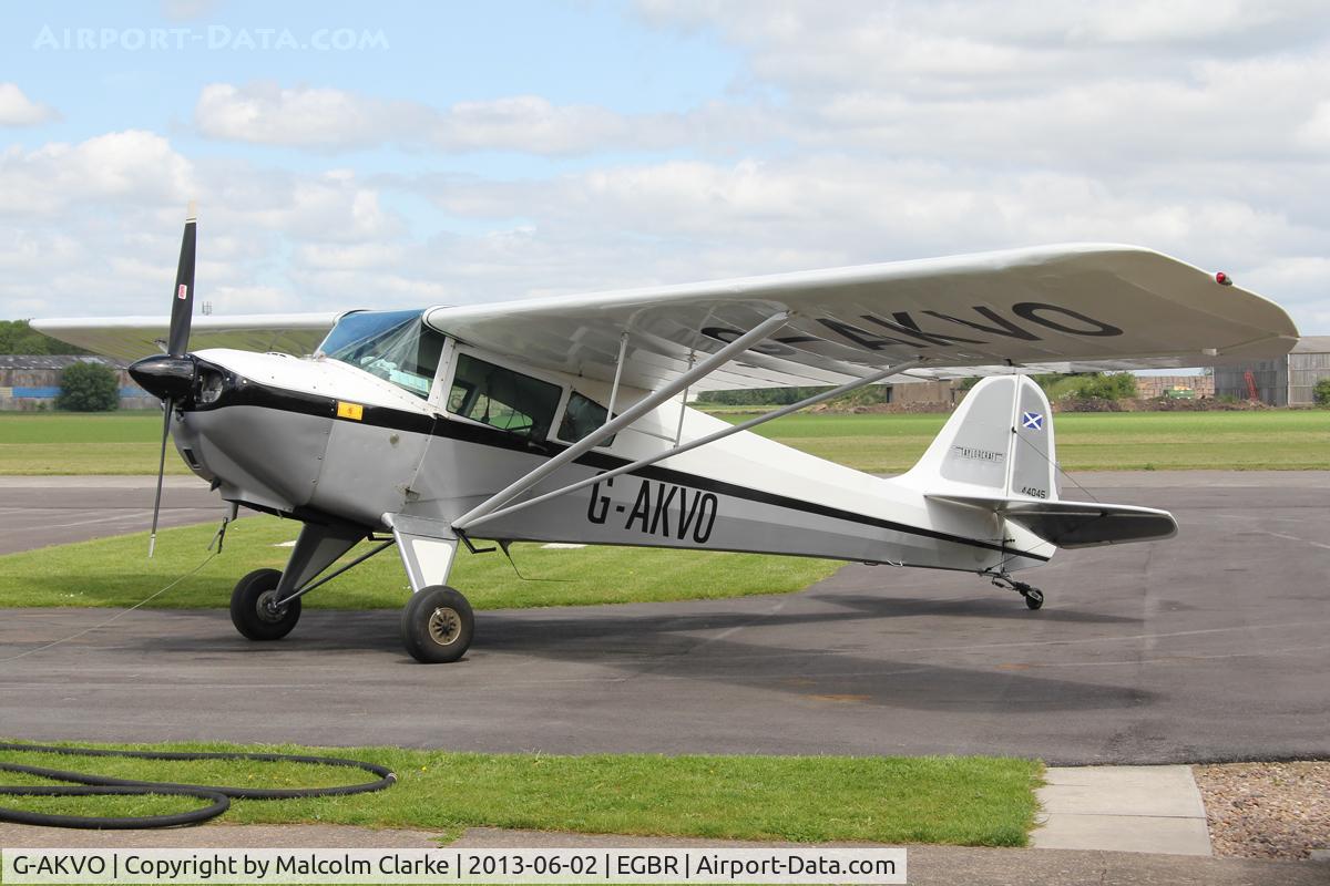 G-AKVO, 1946 Taylorcraft BC-12D Twosome C/N 9845, Taylorcraft BC-12D Twosome at Breighton Airfield's Jolly June Jaunt. June 2nd 2013.