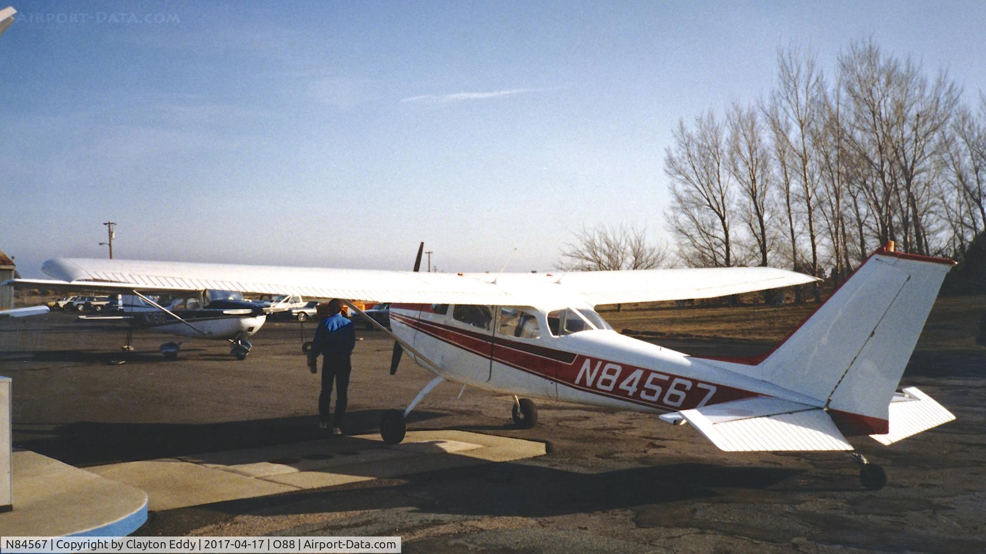 N84567, 1969 Cessna 172K Skyhawk C/N 17258525, Old Rio Vista Airport California early 1990's?