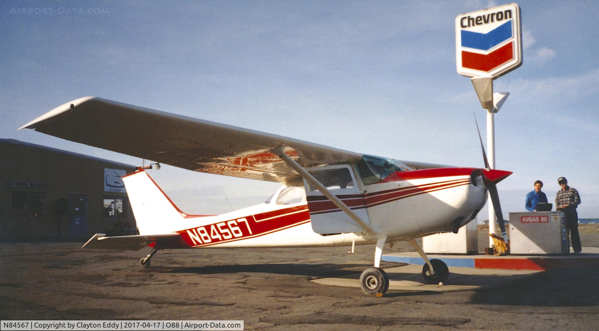 N84567, 1969 Cessna 172K Skyhawk C/N 17258525, Old Rio Vista Airport California early 1990's?