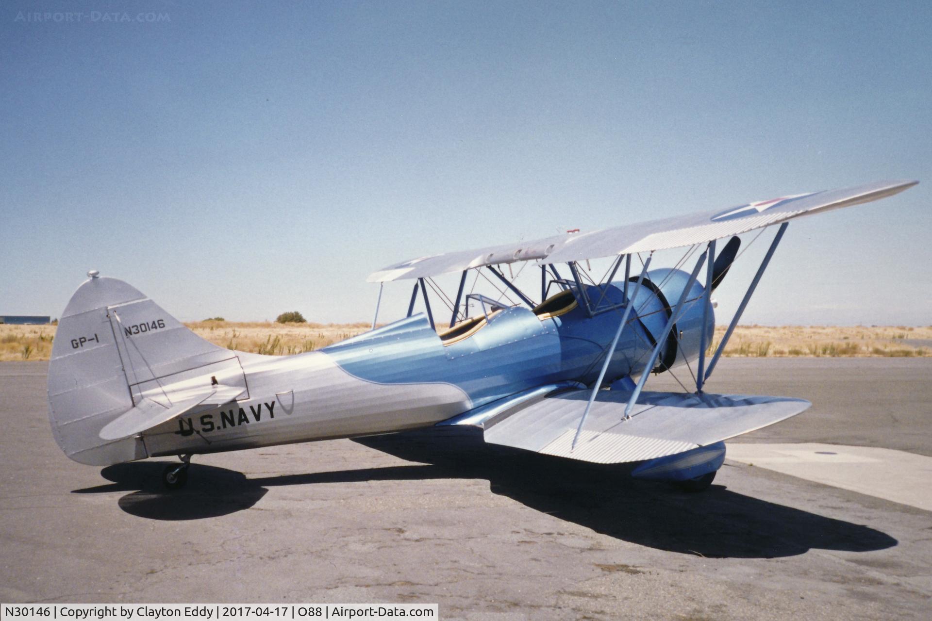 N30146, 1941 Waco UPF-7 C/N 5543, Old Rio Vista Airport California early 1990's?