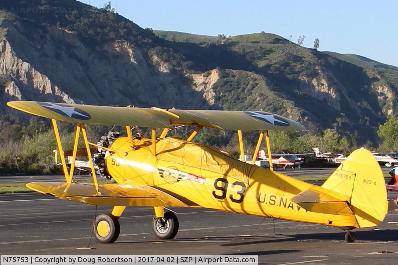 N75753, 1942 Boeing A75N1 (PT17) C/N 75-3521, 1942 Boeing Stearman A75N1 (PT-17) as Navy N2S-4, Continental W670 220 Hp radial