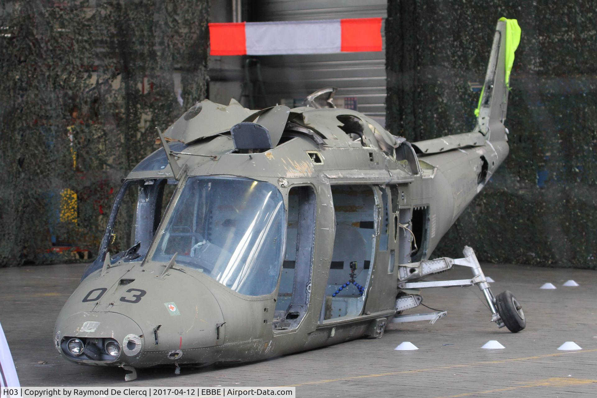 H03, 1992 Agusta A-109BA C/N 0303, Used as obstacle inside the drone race hangar during the Helidays.
