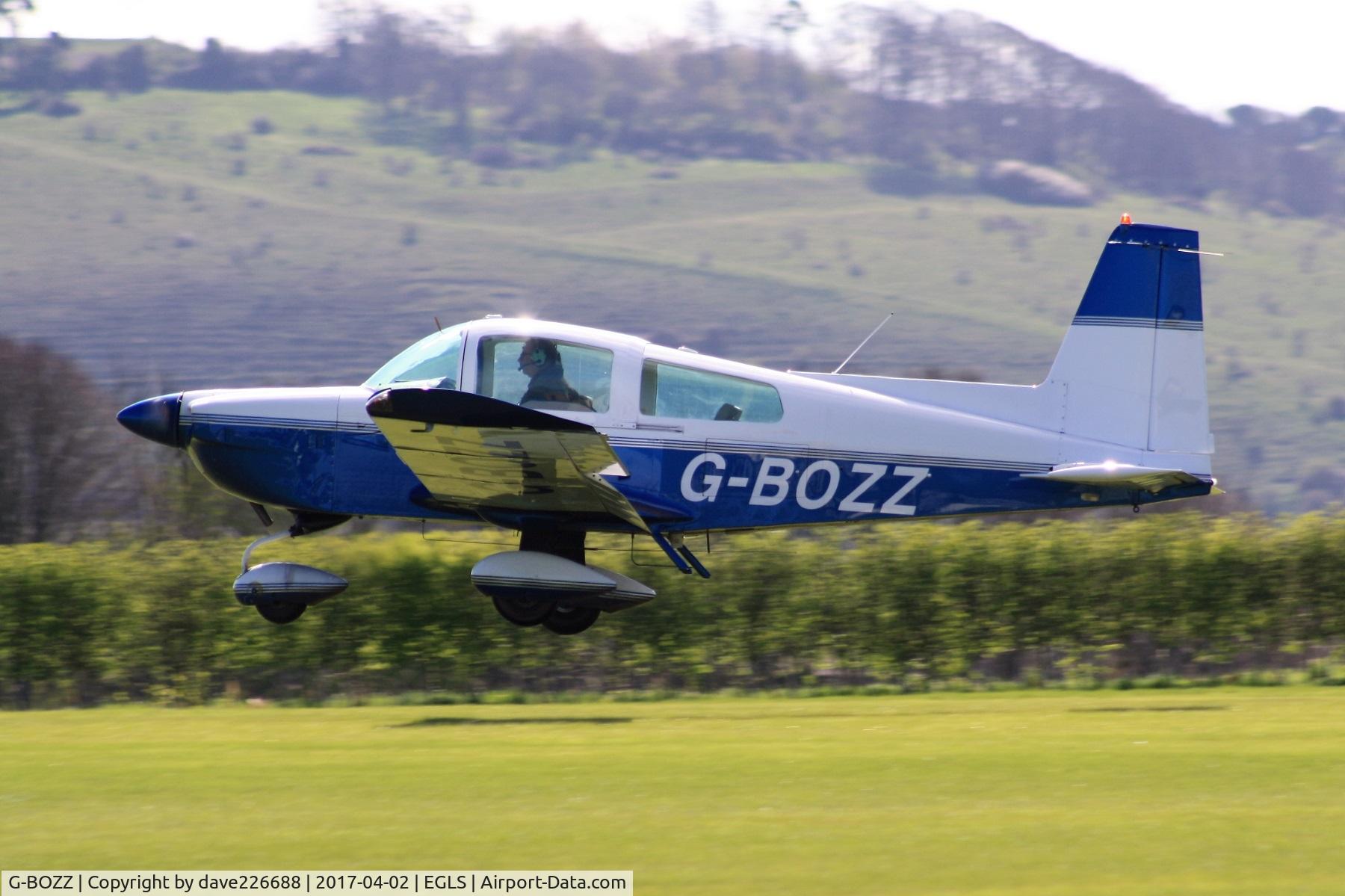 G-BOZZ, 1979 Gulfstream American AA-5B Tiger C/N AA5B-1155, G BOZZ - looking good in the new paint at Old Sarum