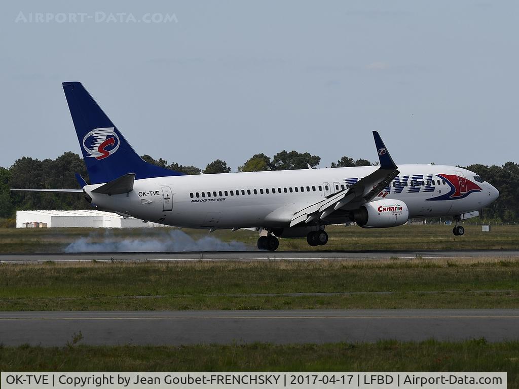 OK-TVE, 2004 Boeing 737-86Q C/N 30294, QS2440 from Nantes landing runway 05