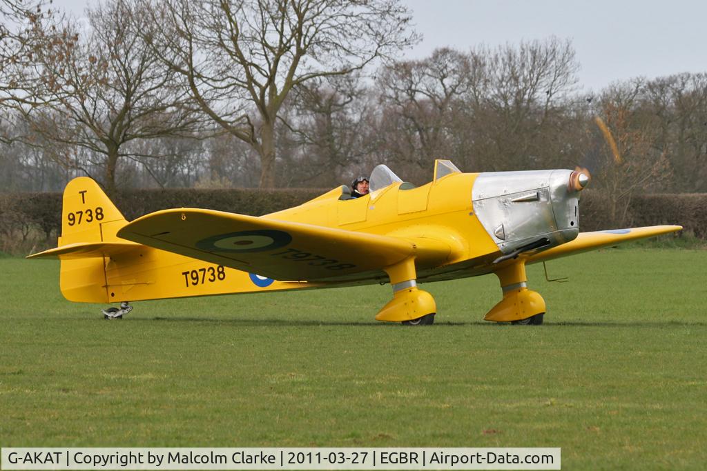 G-AKAT, 1940 Miles M14A Hawk Trainer 3 C/N 2005, Miles M14A Hawk Trainer 3 at Breighton Airfield's All Comers Spring Fly-In. March 27th 2011.