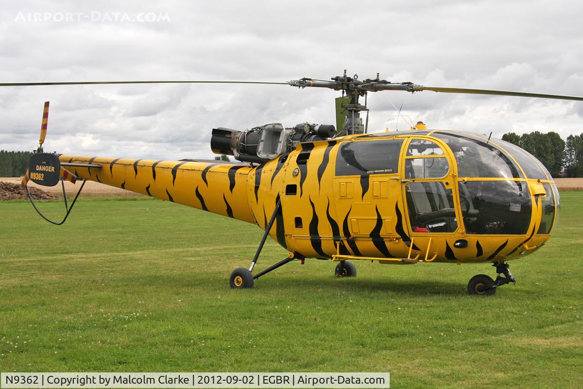 N9362, 1970 Aerospatiale SA-316B Alouette III C/N 1739, Aerospatiale SA-316B Alouette III at Breighton Airfields Wings & Wheels Weekend. September 2nd 2012.