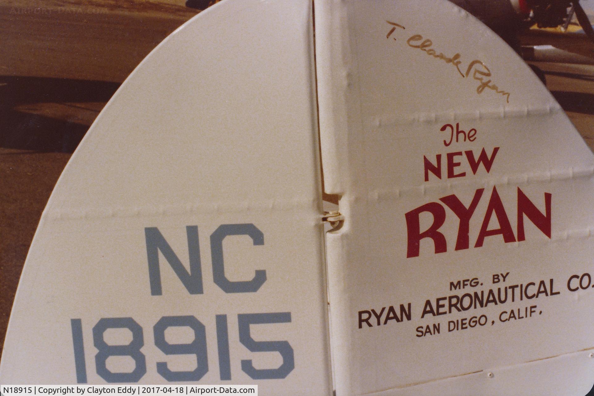 N18915, 1938 Ryan Aeronautical SCW-145 C/N 210, Ryan Fly-In California 19?