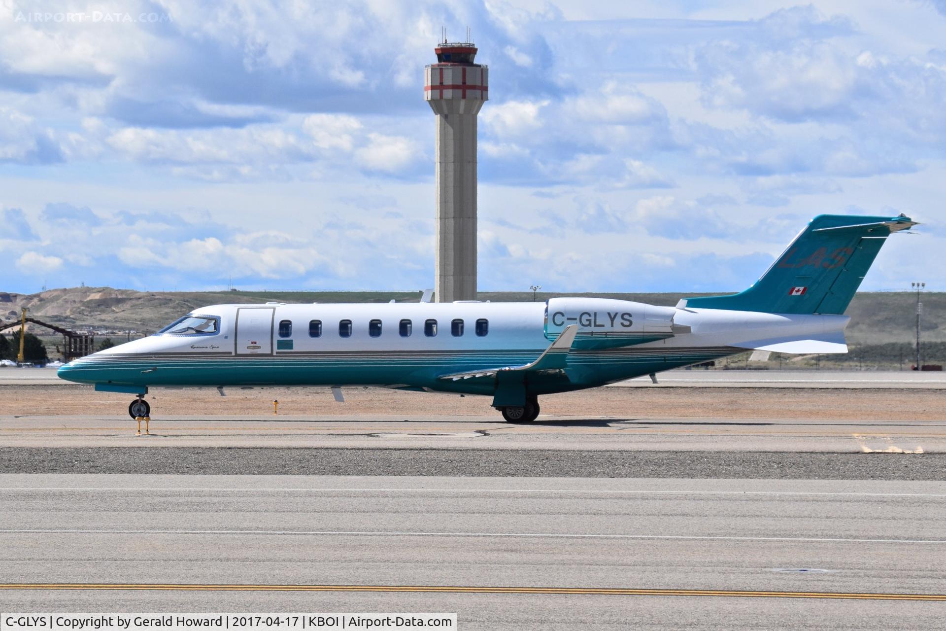 C-GLYS, 2013 Learjet 45 C/N 45-465, Taxiing on Alpha to U.S Customs ramp.