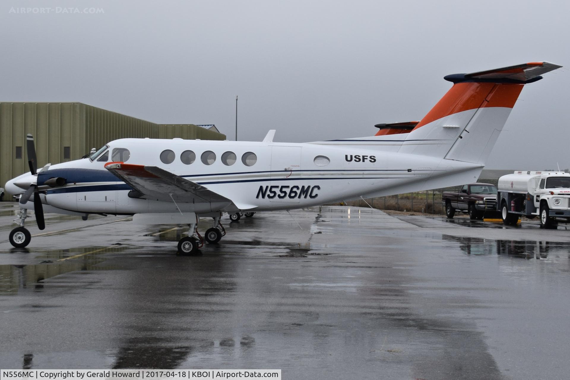 N556MC, 2007 Beechcraft B200GT Super King Air C/N BY-17, U.S. Forest Service parked for maintenance.