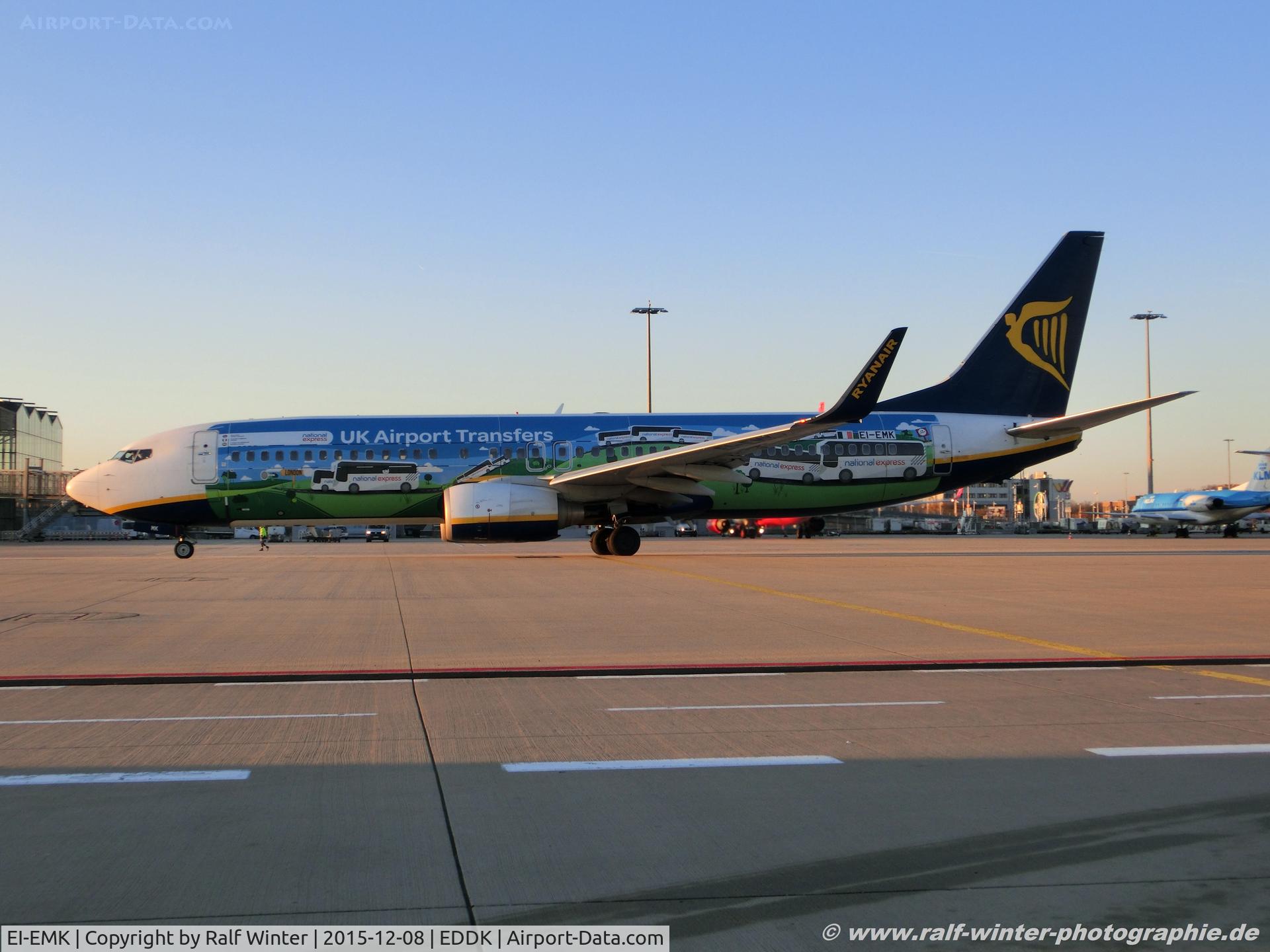 EI-EMK, 2010 Boeing 737-8AS C/N 38512, Boeing 737-8AS - FR RYR Ryanair 'UK Airport Transfers' - 38512 - EI-EMK - 08.12.2015 - CGN