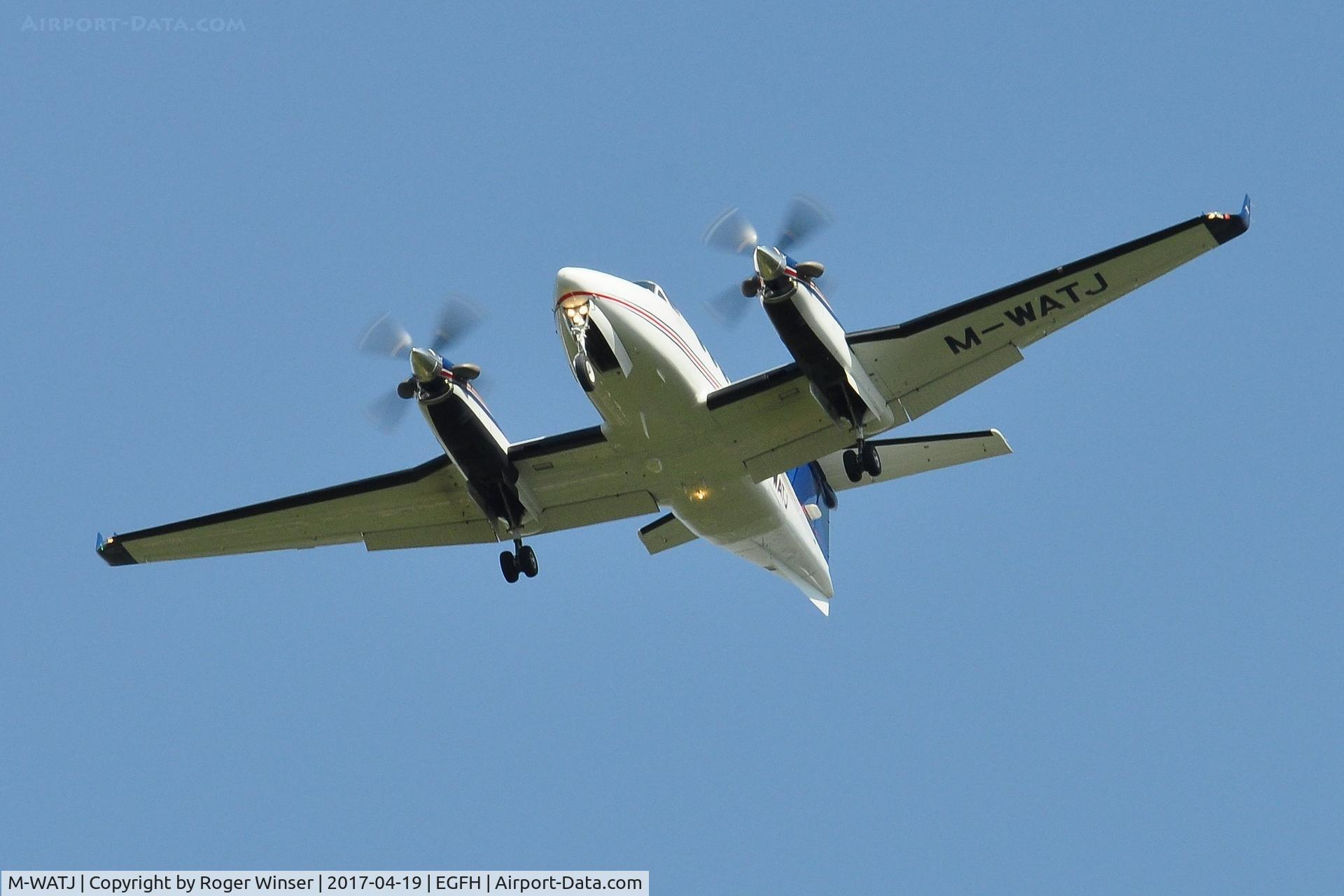 M-WATJ, 2012 Hawker Beechcraft B200GT King Air C/N BY-139, Visiting King Air operated by Saxonhenge on long finals to Runway 22