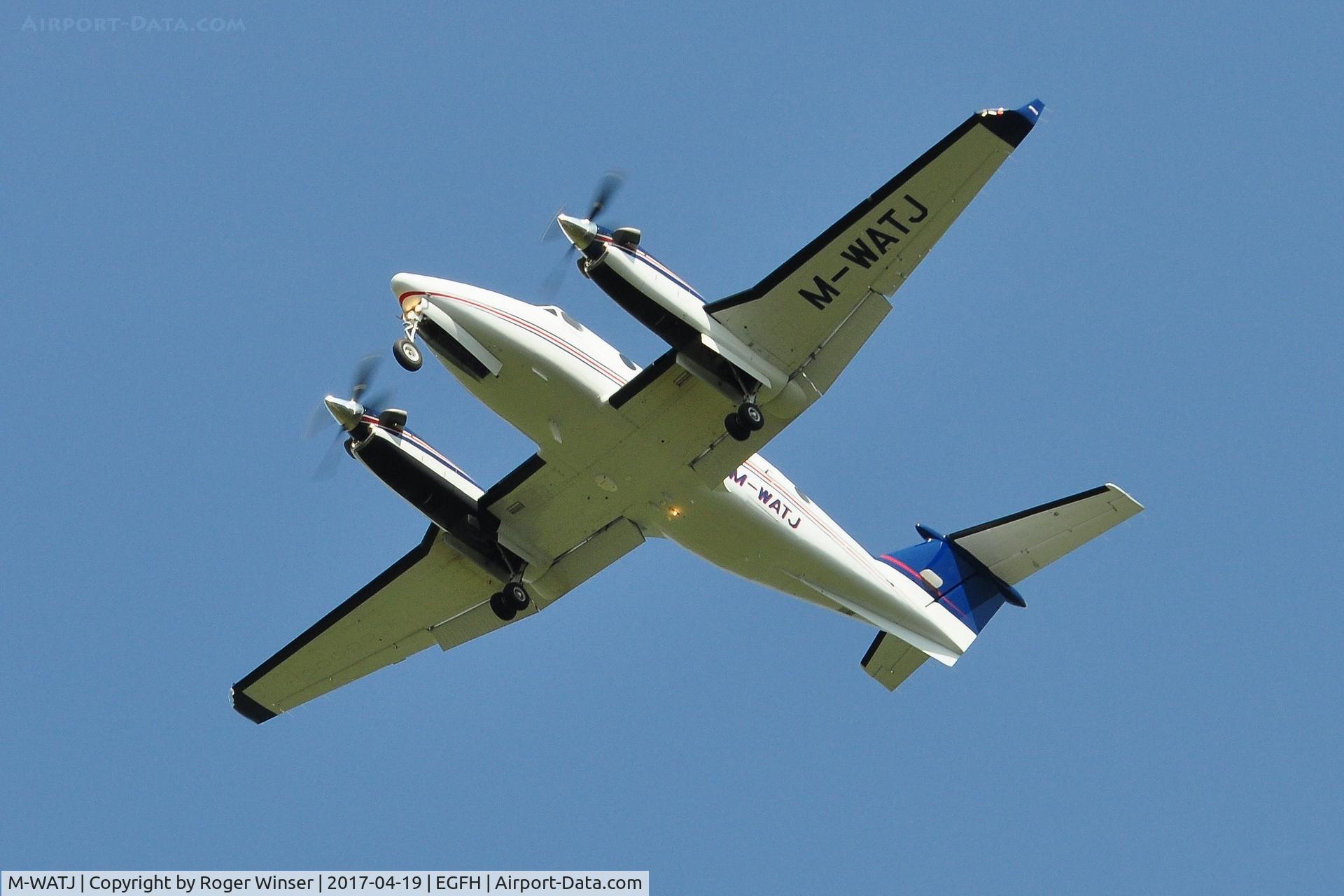 M-WATJ, 2012 Hawker Beechcraft B200GT King Air C/N BY-139, Visiting King Air operated by Saxonhenge on long finals to Runway 22.