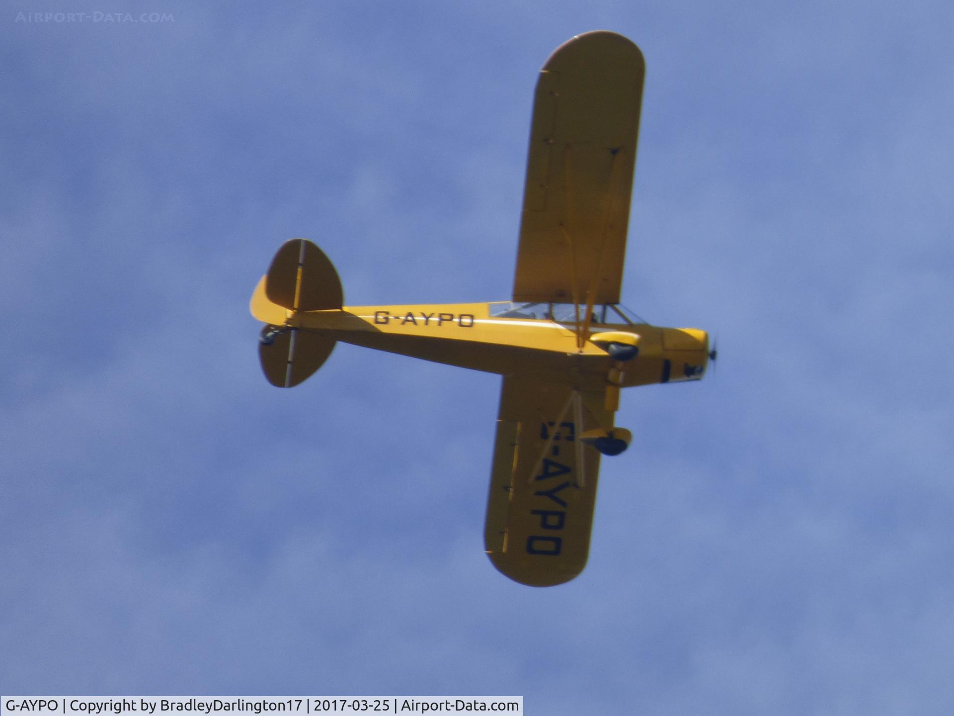 G-AYPO, 1951 Piper L-18C Super Cub C/N 18-1615, G-AYPO Low flying over plymouth