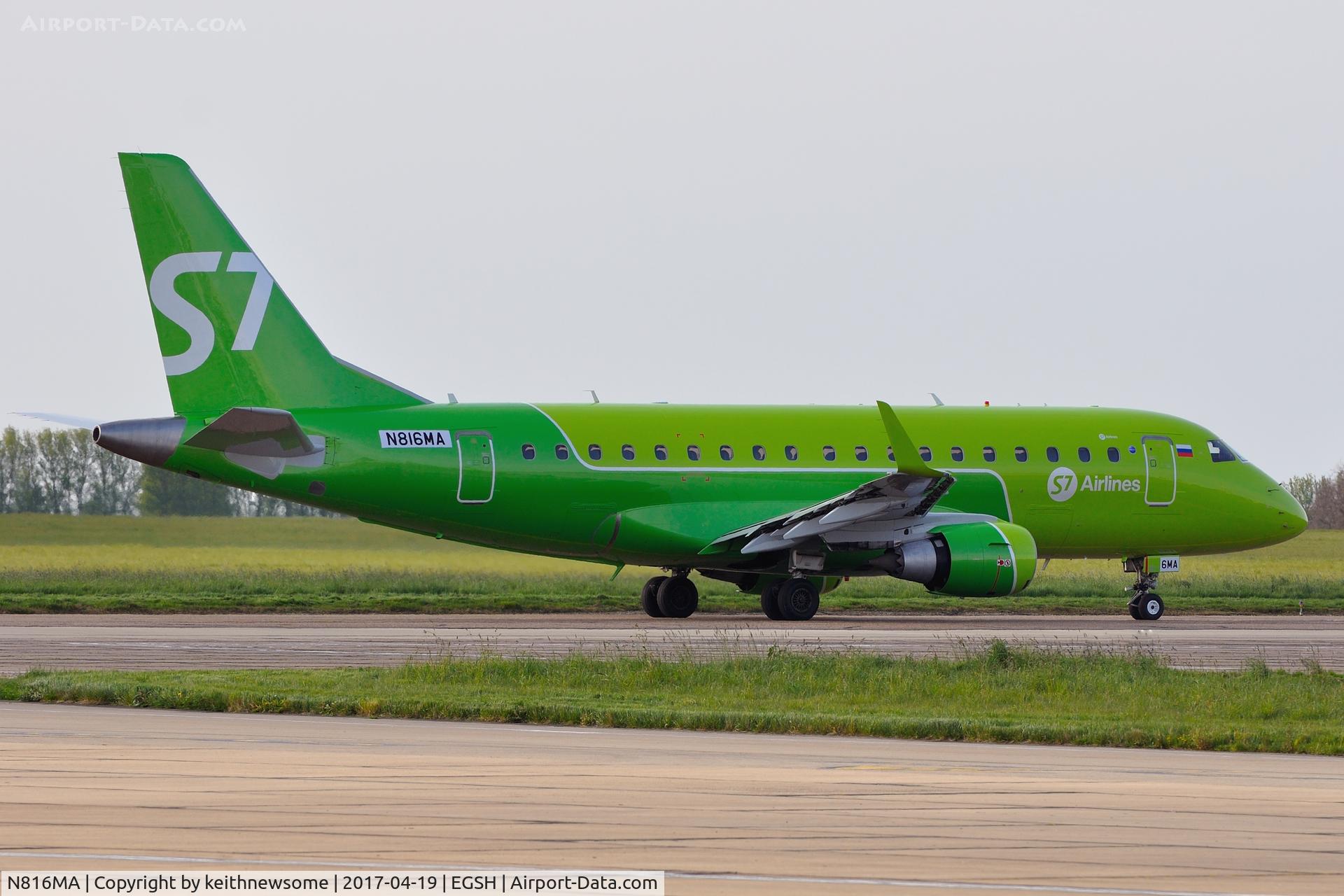 N816MA, 2004 Embraer 170SU (ERJ-170-100SU) C/N 17000037, Leaving Norwich for Exeter.
