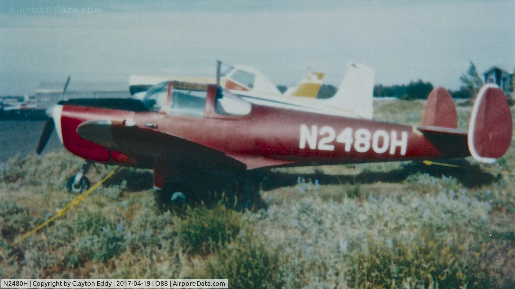 N2480H, 1946 Erco 415C Ercoupe C/N 3105, Old Rio Vista Airport in California 1980's?