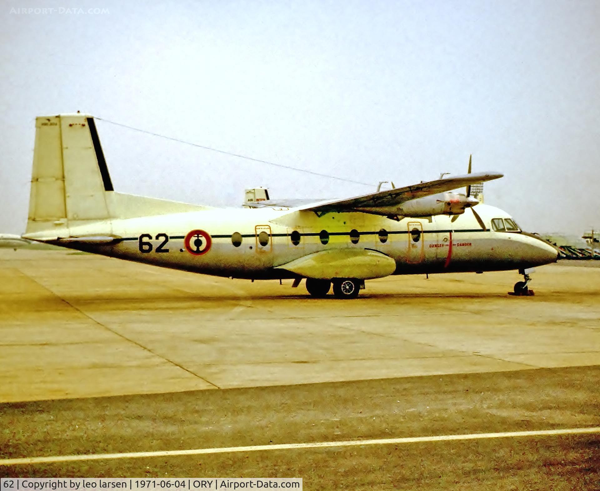 62, 1969 Aerospatiale N-262A-29 Fregate C/N 62, Paris Orly 4.6.1971