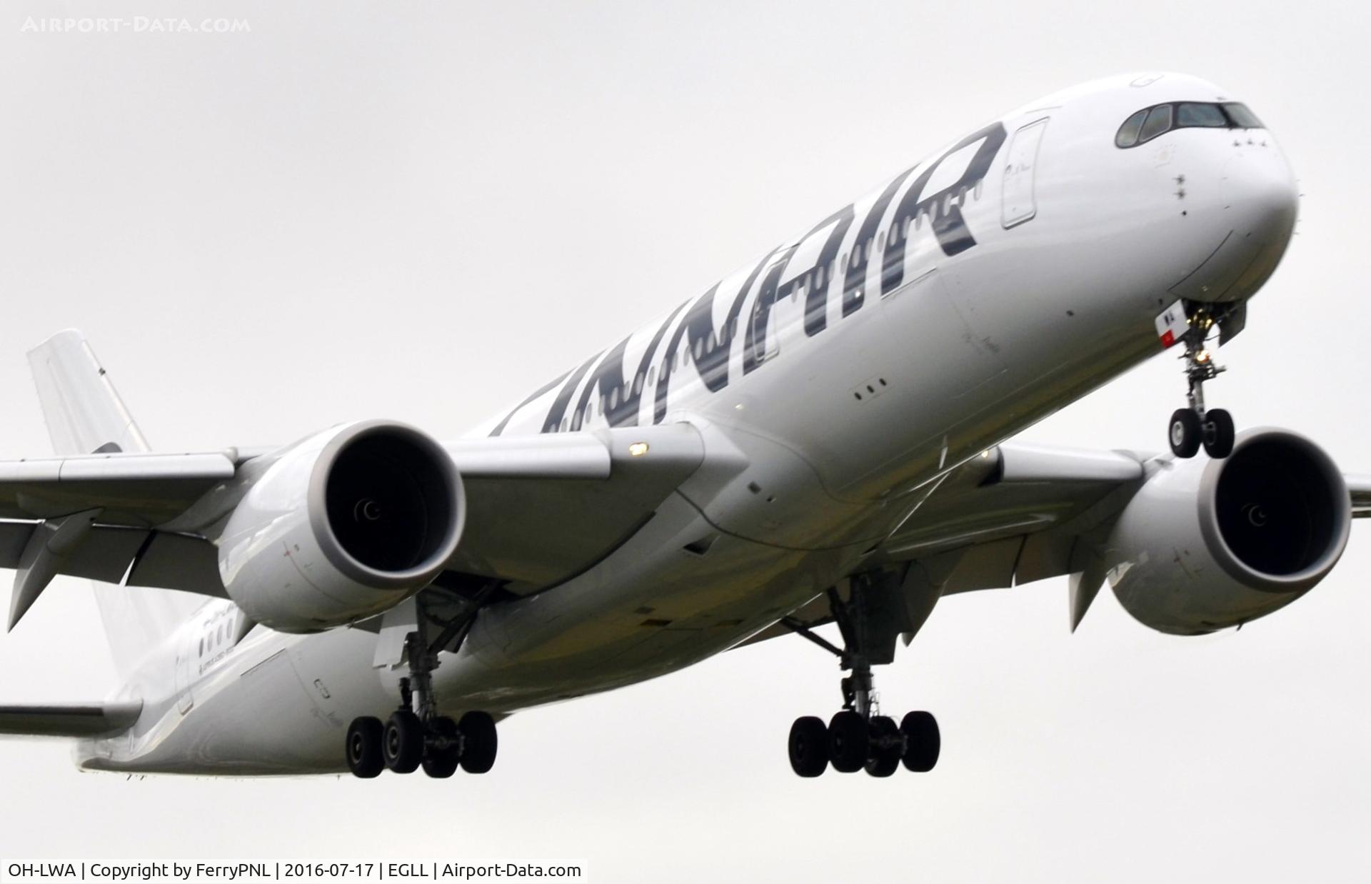 OH-LWA, 2015 Airbus A350-941 C/N 018, Finnair A359 landing in LHR