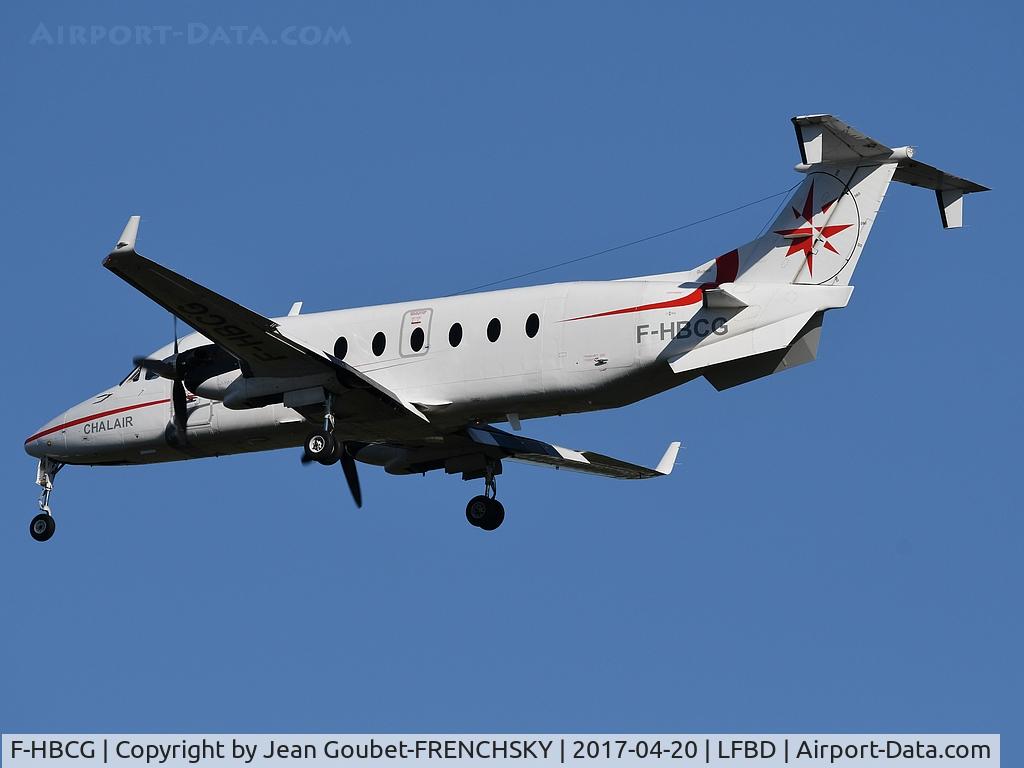 F-HBCG, 1993 Beech 1900D C/N UE-70, Chalair Aviation CE44 from Brest landing runway 05